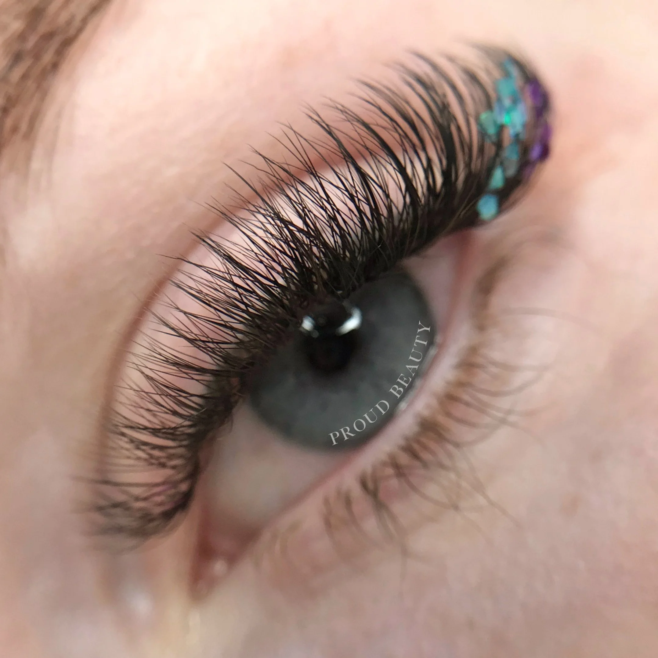 Handmade Russian volume eyelash extensions with glitter flick add on  Christchurch