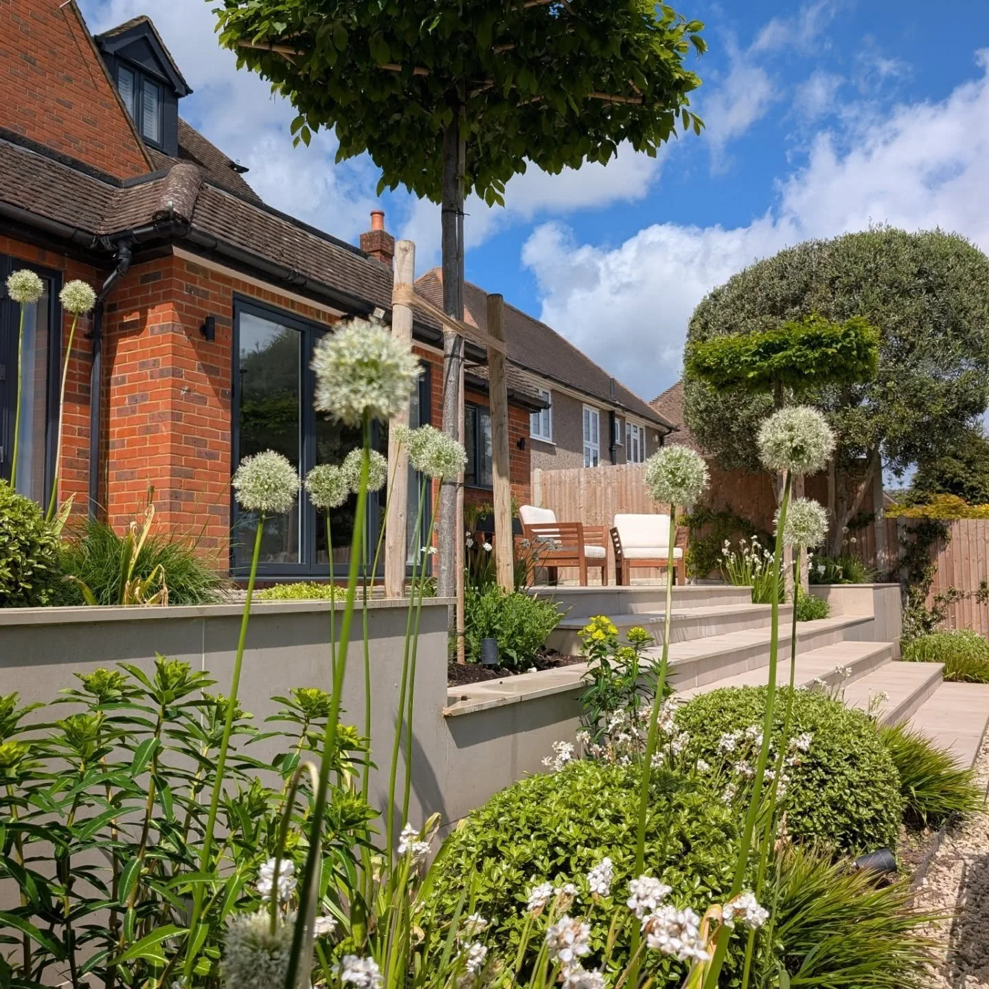 I love a before and after comparison and this one is quite dramatic. A transformation from overgrown, dark and tired, to a calm, green and peaceful garden with places to sit, eat and relax. We also included an area to grow veggies and keep a good siz
