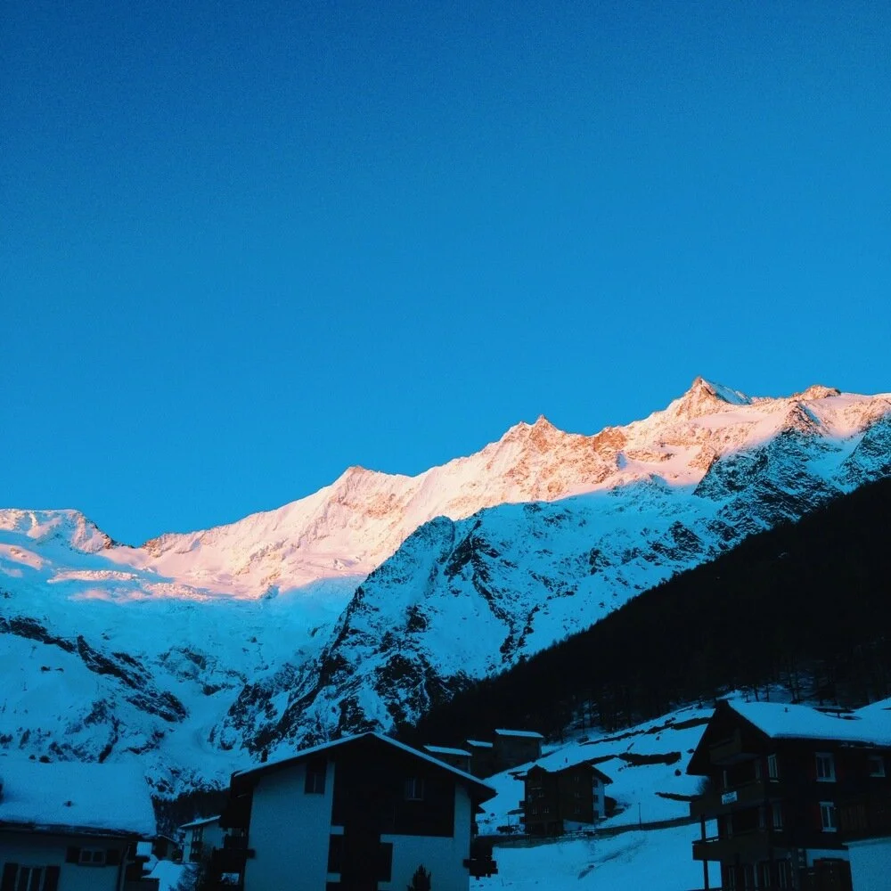 The view on our first morning in Saas-Fee.