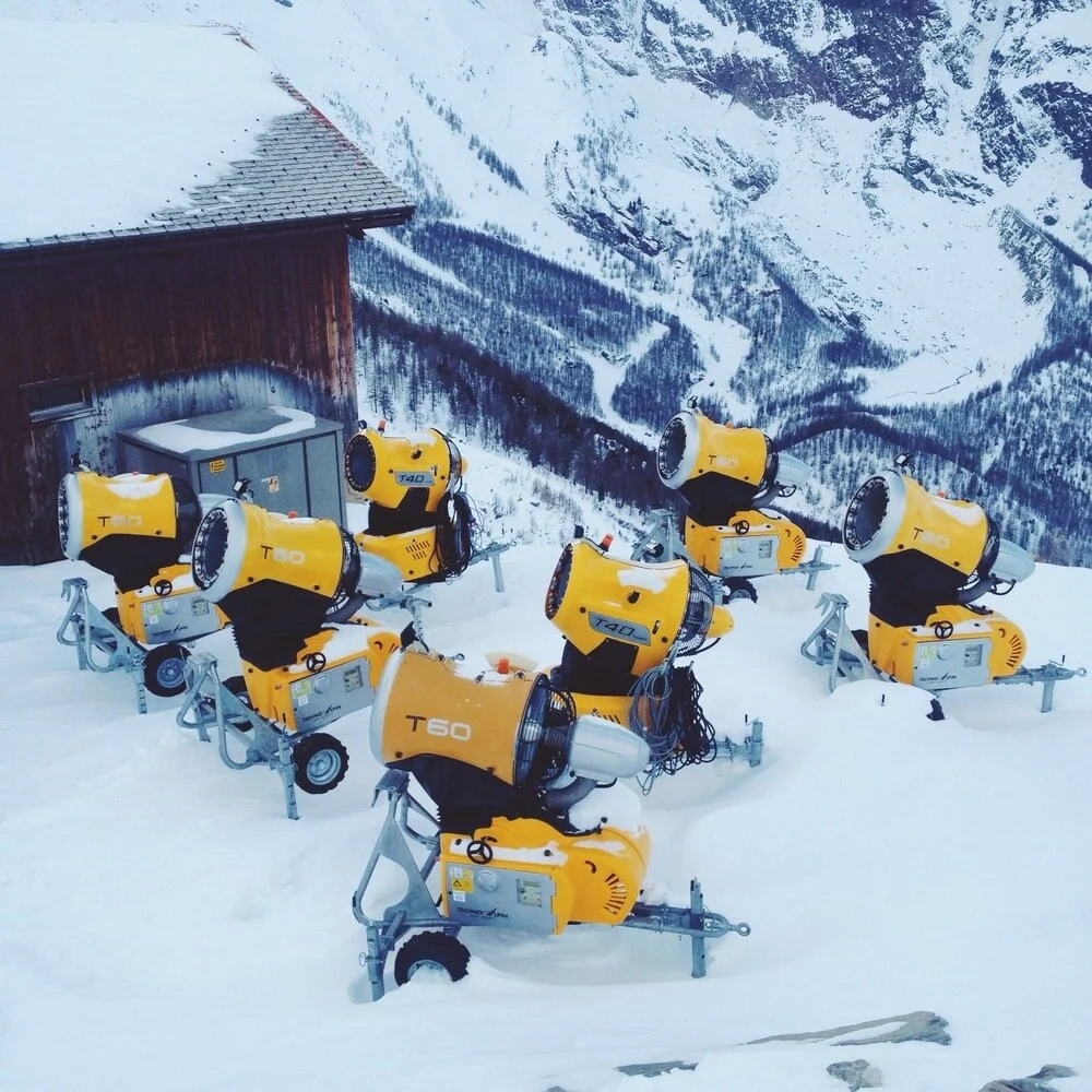 Like a swarm of snow-making bees.