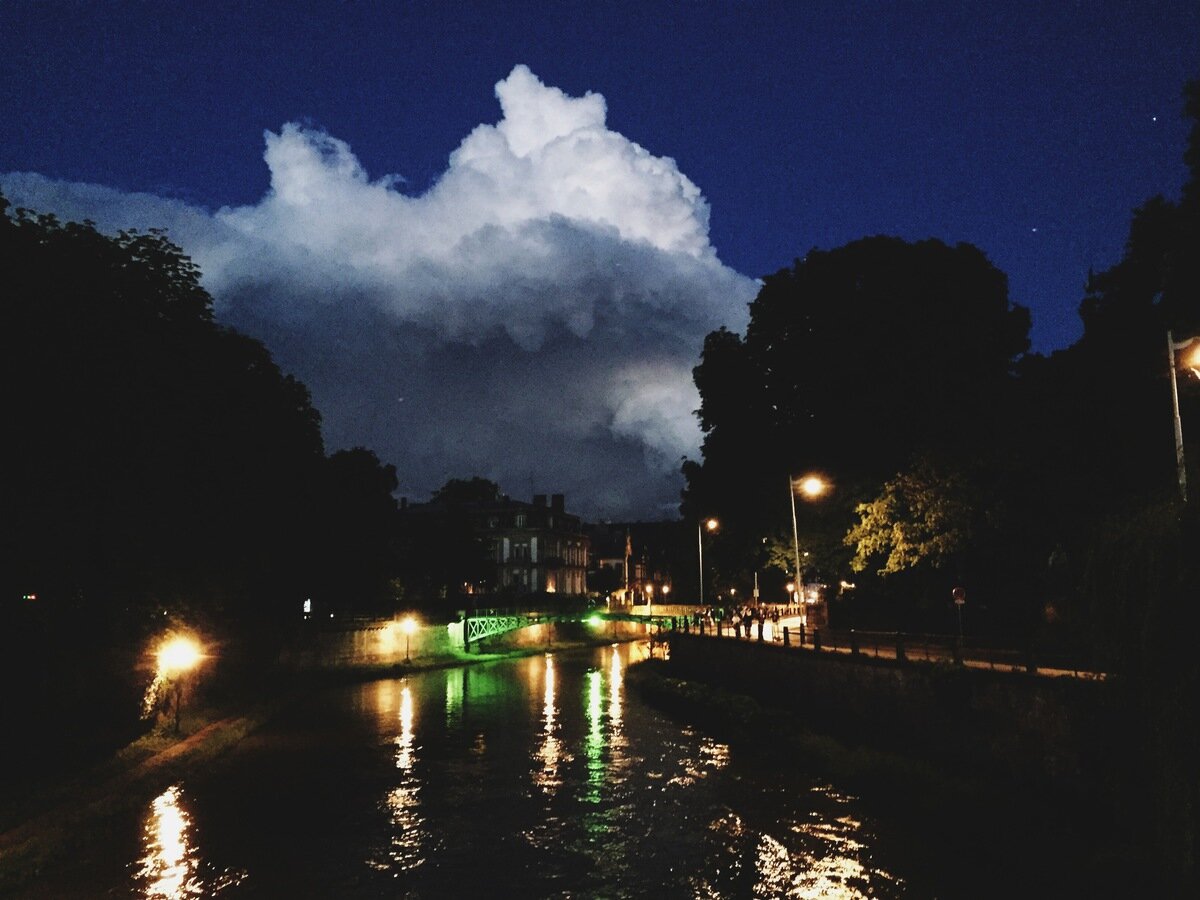 Dusk clouds in Strasbourg.