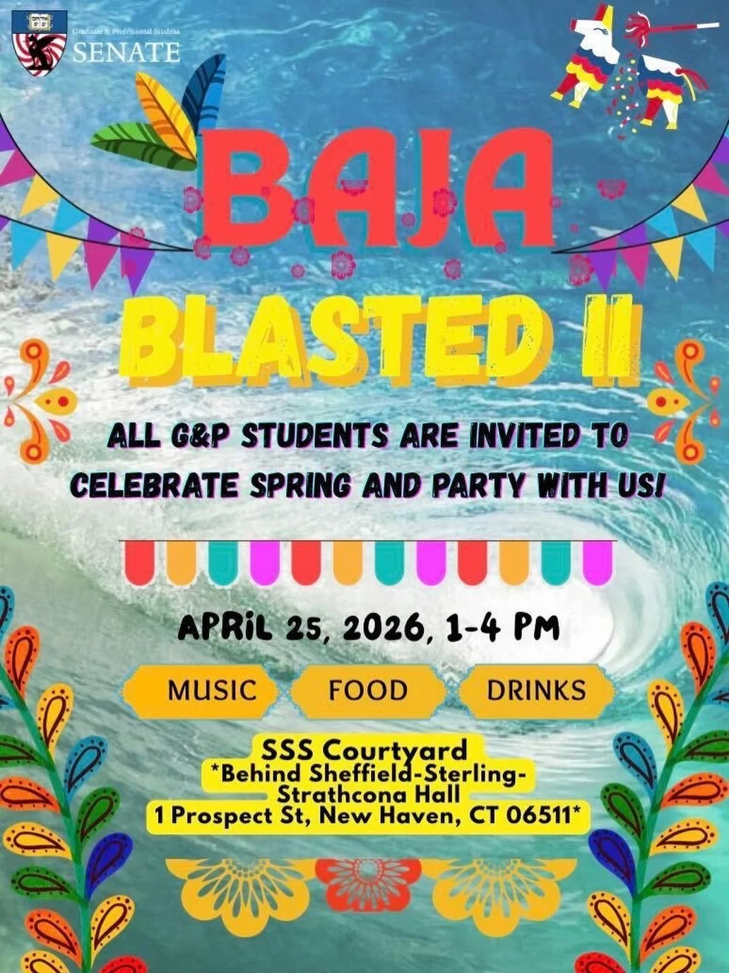 Didn&rsquo;t make it to Baja Blast I last year? Come by for Baja Blasted II this year! GPSS will be hosting a party for Spring Fling, open to everyone in any G&amp;P school. No tickets required. Not going to Spring Fling? Come anyways, you don&rsquo;