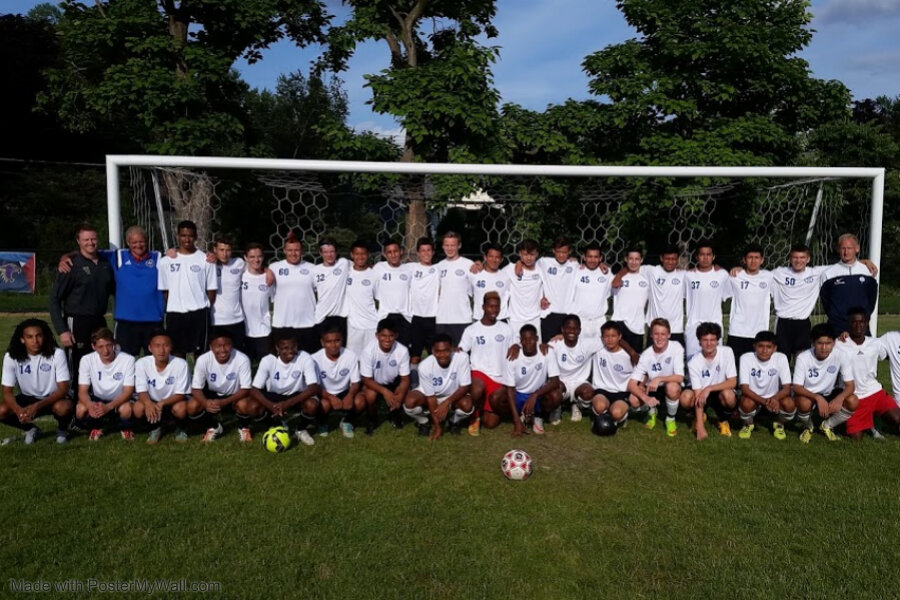 Brad Fewell, Head of Scouting and development with Svend Pedersen, UEFA Pro License of Esbjerg FC and Dan Guldager UEFA A License, head of u15 academy development for Esbjerg FC from Denmark, pictured here with players that attended one of our 2017 c