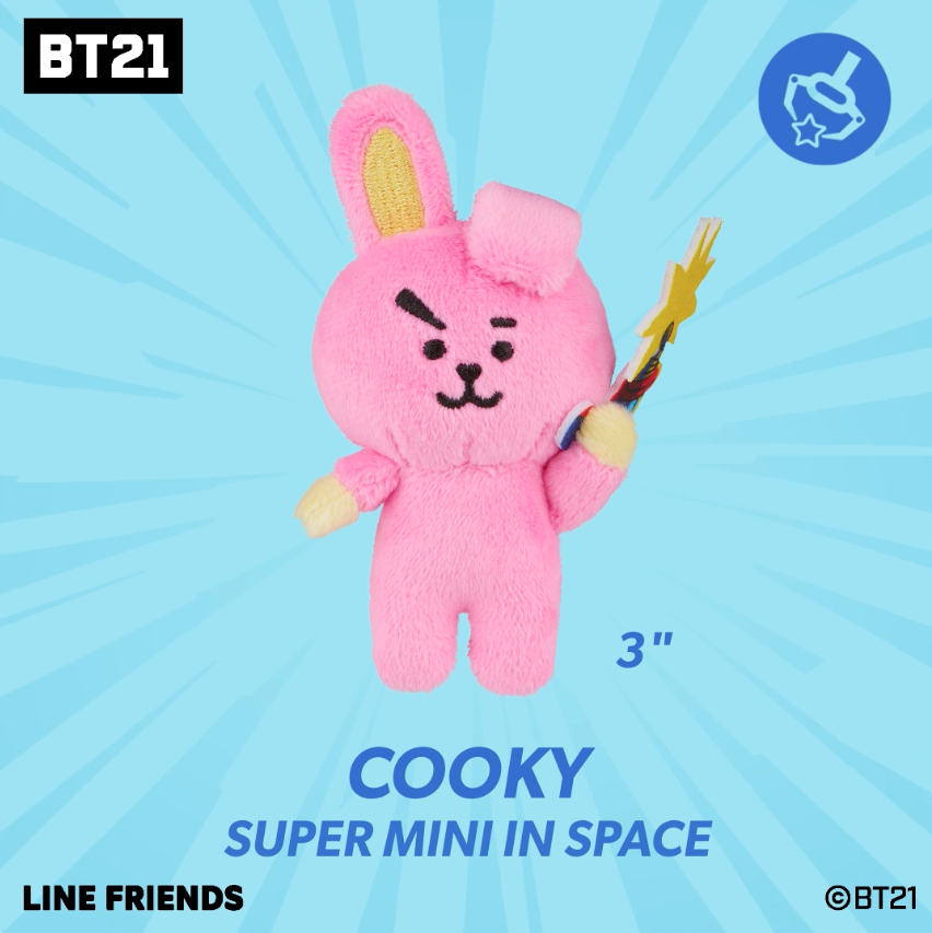 Round1 Arcade Crace Game BT21 Line Friends Cooky super mini in space plush toy 쿠키 BTS Jungkook