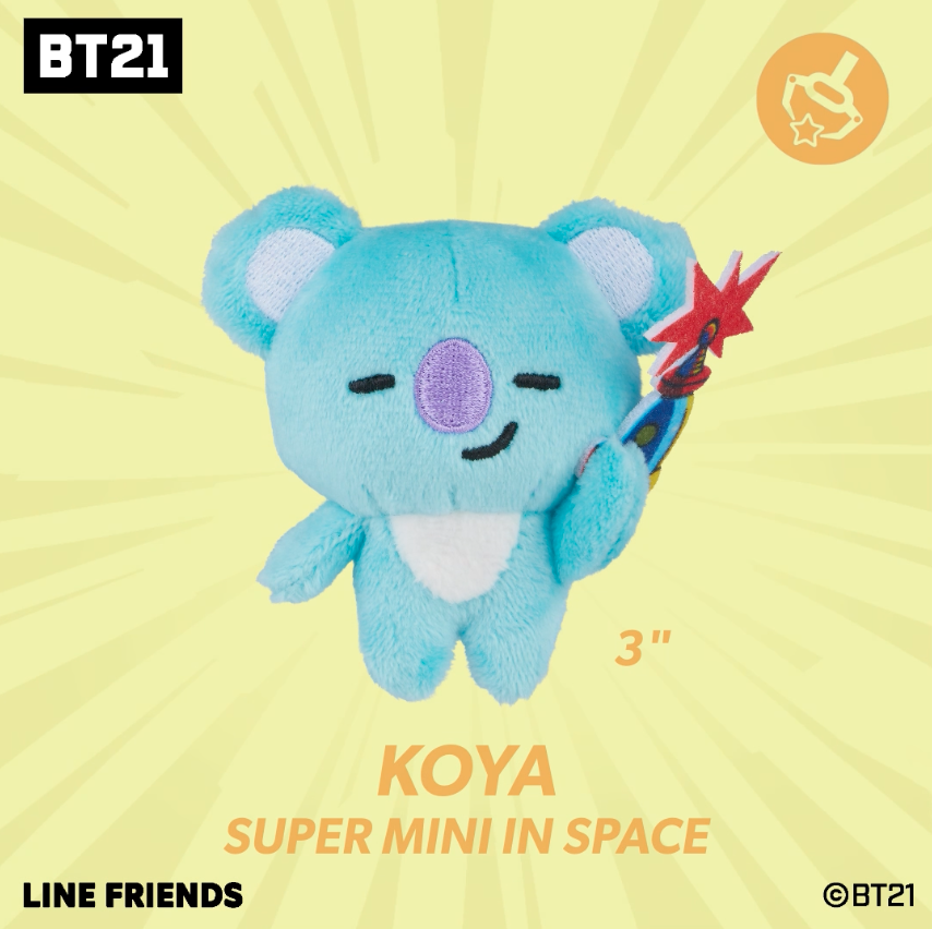 Round1 Arcade Crace Game BT21 Line Friends Koya super mini in space plush toy 3" 코야 BTS RM