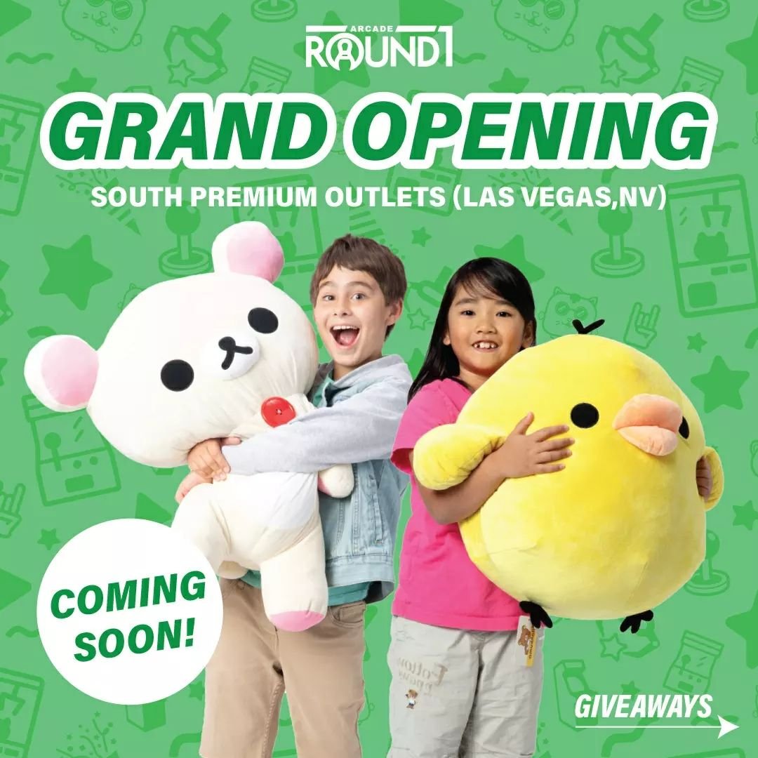 COMING SOON! Join us this weekend (4/13) for the Grand Opening of Round1 Arcade at Las Vegas South Premium Outlets! 🎉🎳 Come join the fun!

Don't miss your chance to get exclusive Round1 swag @lasvegassouthpo! ▶️ Swipe left to see what we're giving 