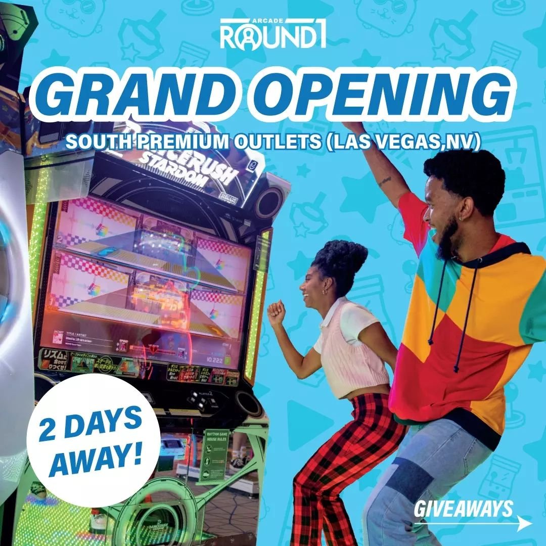 Only TWO days left to prepare for all the fun ahead at Round1's Grand Opening in Las Vegas, NV location! 🌟 🕹️😎

📍 Where? Las Vegas South Premium Outlets
⏰ When? Starting at 10:00AM on Saturday, April 13th, 2024

Don't miss your chance to get excl