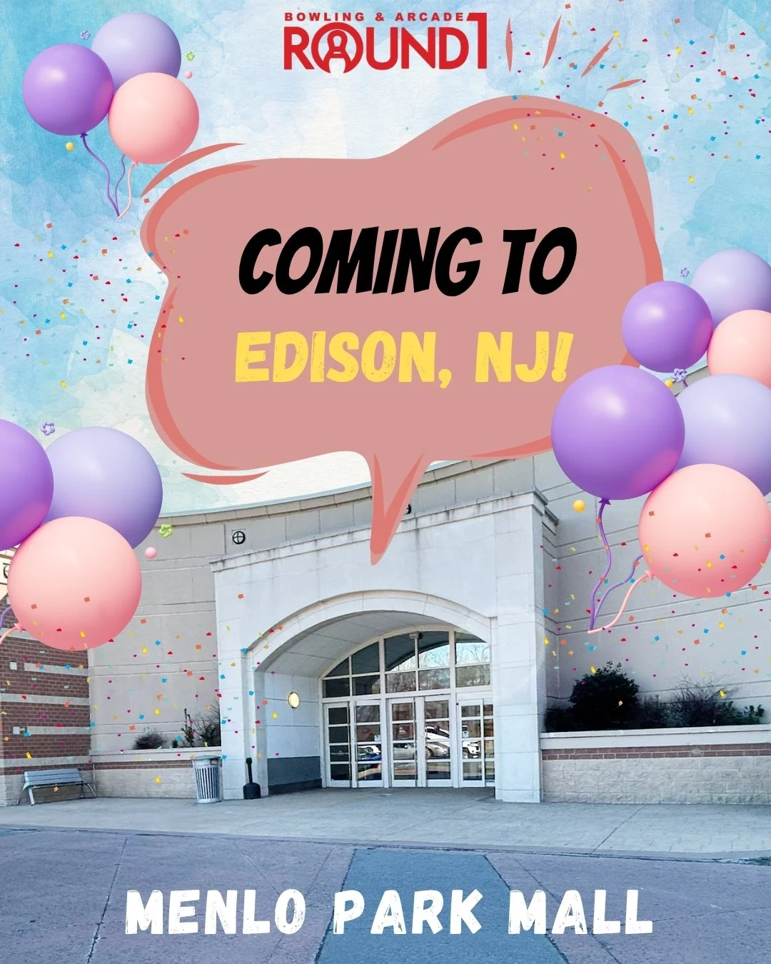 Look out EDISON! Round1 is making its way to the Menlo Park Mall! 🥳 Get ready for thrills, excitement, and fun for everyone! Tag your friends and tell us what you're most excited to try first!
 
Sign up for our newsletter to get all the latest updat