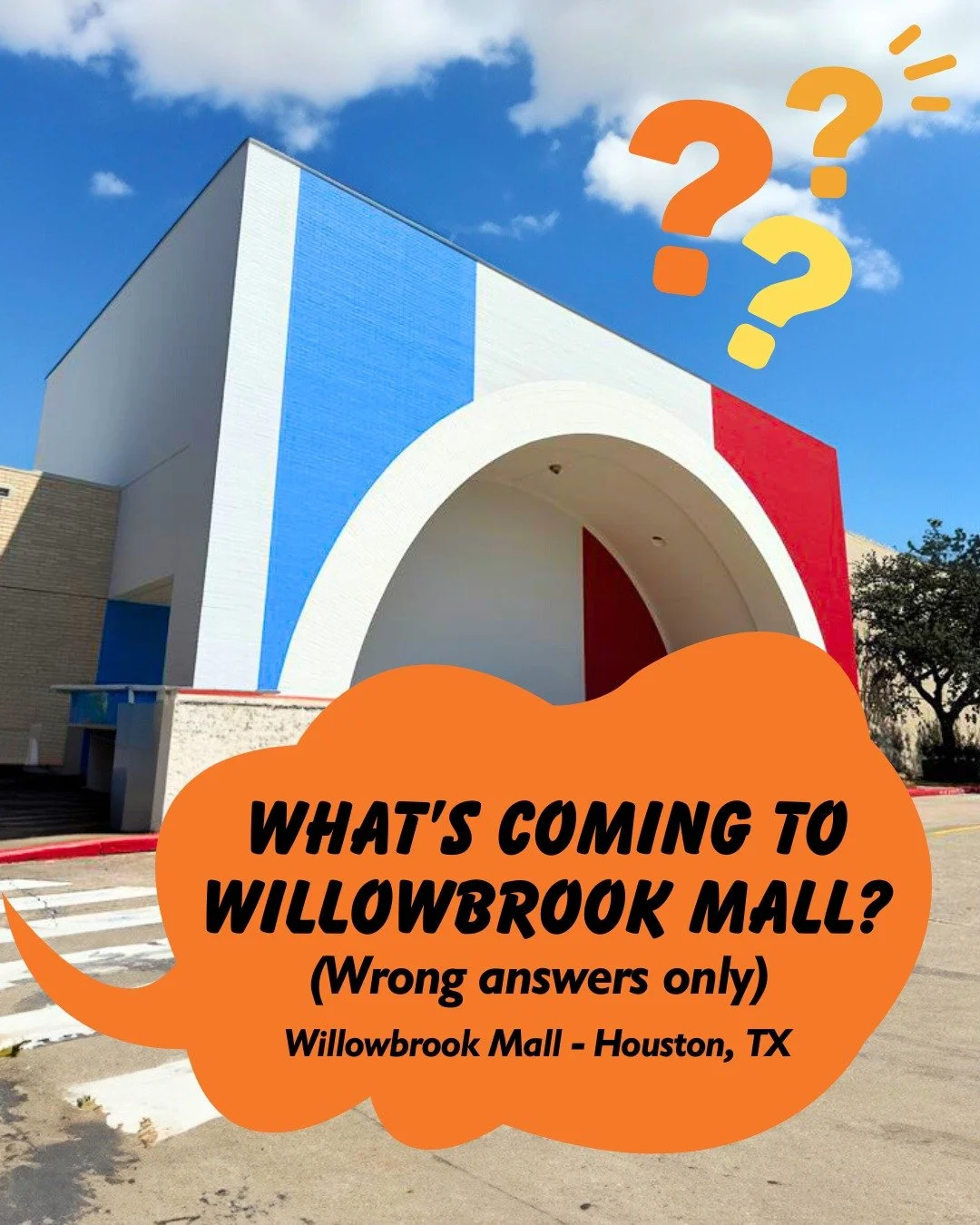 Take a wild guess 👀 What's coming to Willowbrook Mall? (Wrong answers only 🤣)

#Round1USA #arcade #bowling #cranemachines #spocha #newlocation #comingsoon #Houston #HoustonTX #HoustonLife