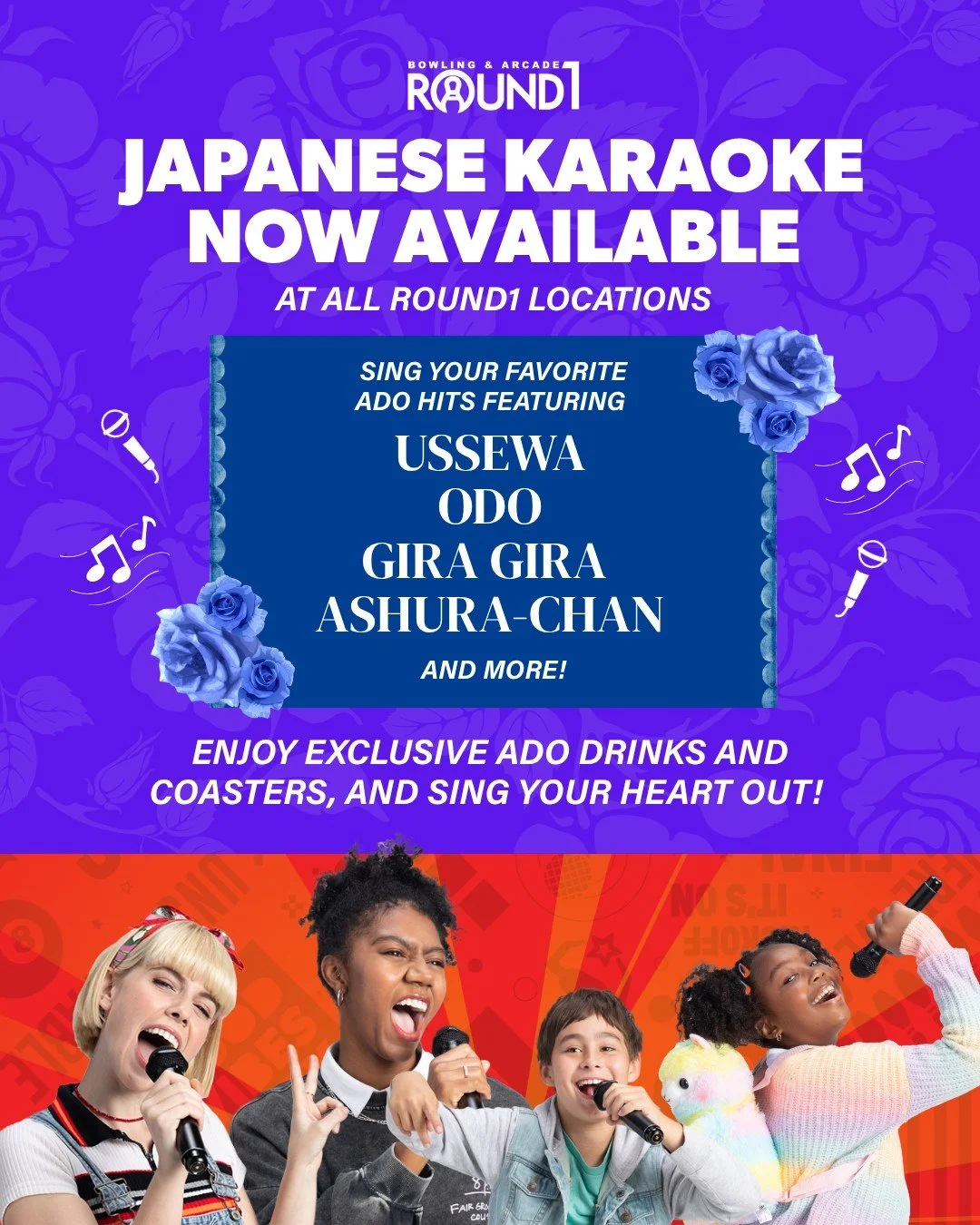 Mic check 1&hellip;2&hellip;3! 🎤 Japanese Karaoke is now available at all Round1 locations! Grab your friends, pick your go-to songs, and sing your heart out to artists like Ado and more! ❤️

🎶 Click the link in our bio for more details!

#Round1US