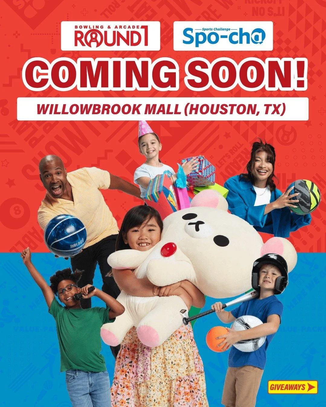 Are you ready Houston? 🎉🎮 Round1 is COMING SOON to the Willowbrook Mall! To celebrate, we're kicking things off with giveaways, nonstop games, and all the excitement you've been waiting for!

Be sure to follow us @round1usa and turn on post notific