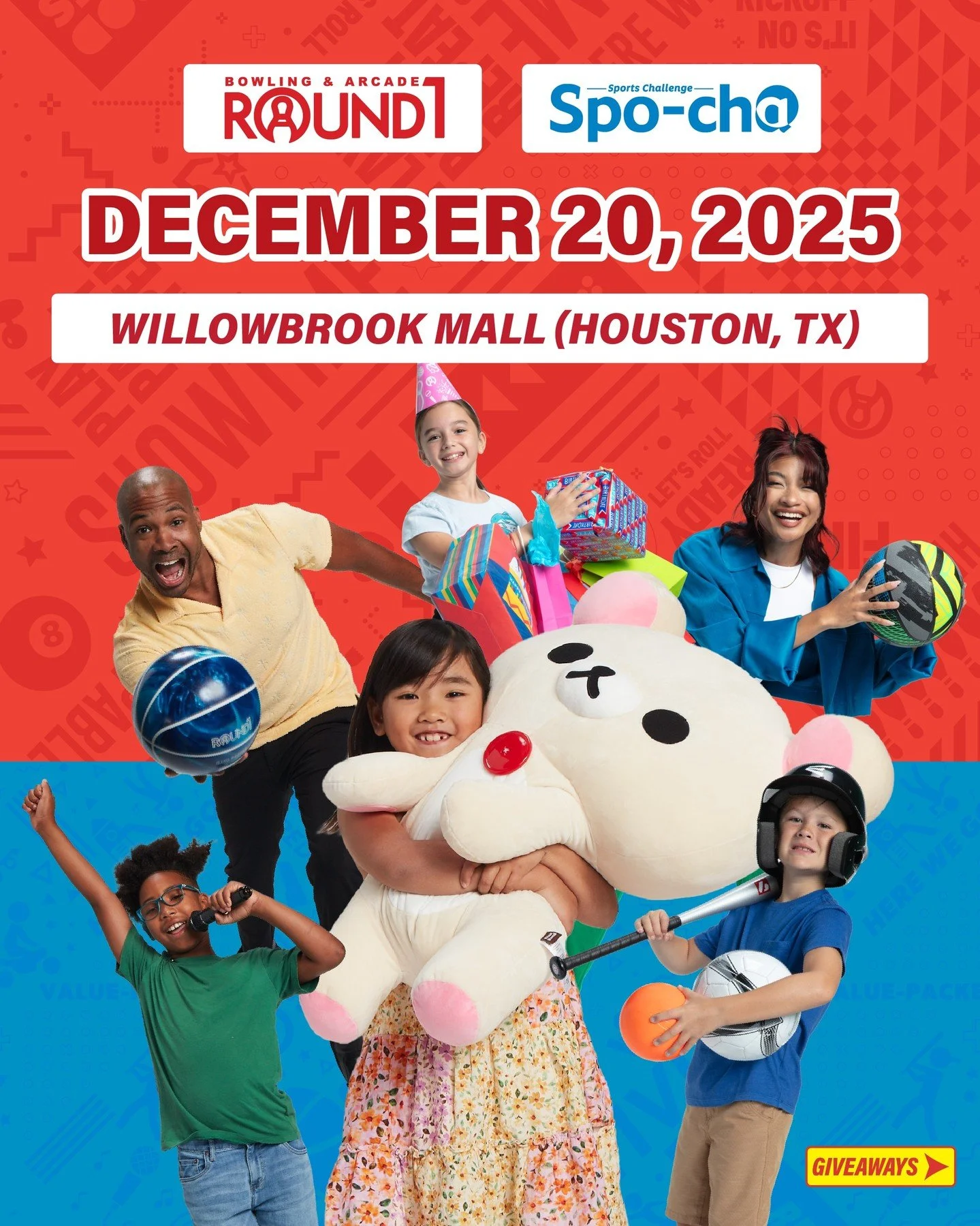 Are you ready Houston? 🎉🎮 Round1 is coming to the Willowbrook Mall on December 20! To celebrate, we're kicking things off with giveaways, nonstop games, and all the excitement you've been waiting for! Join us for the ribbon cutting ceremony at 9:45