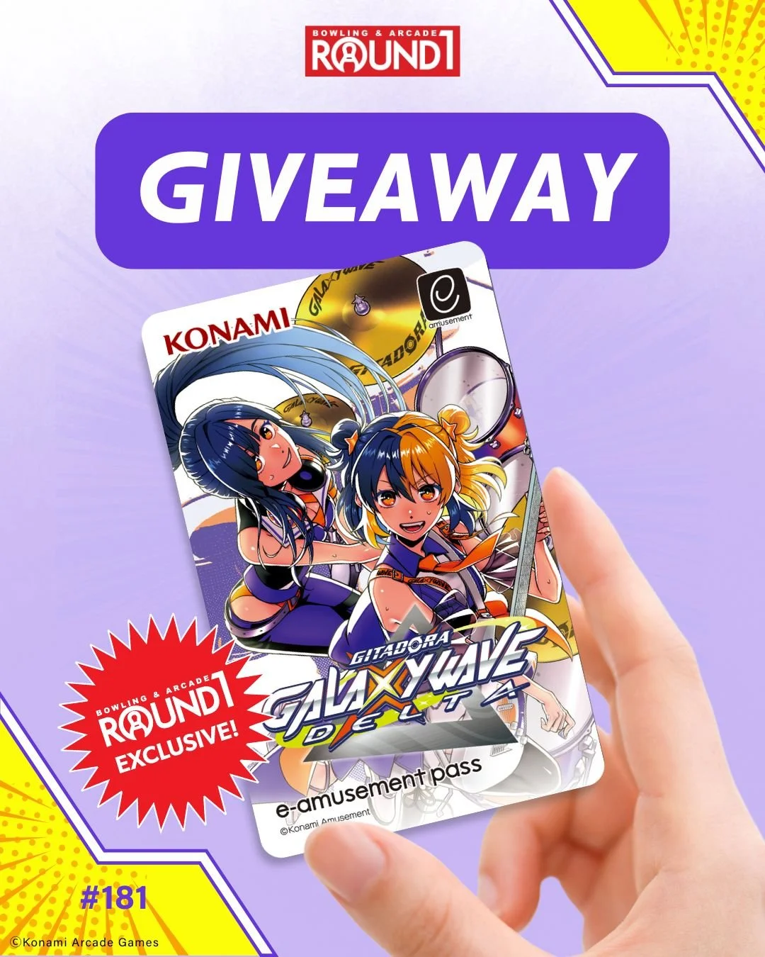 Time to keep the beats going! 🎧🔥

Enter now and three (3) lucky winners will receive a special #GITADORA design e-amusement pass 🎶Save your game progress on Konami Music Games and all Amusement IC compatible games to take your skills to the next l