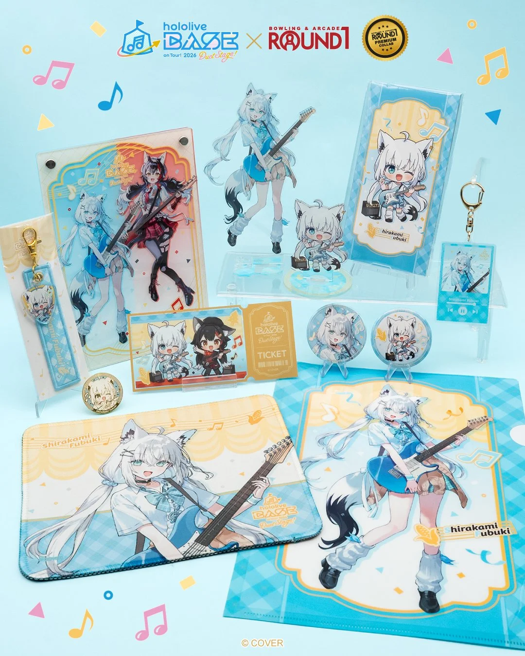 Starting today, we&rsquo;re introducing the merch for all 14 members of The hololive BASE on Tour! 2026 Duet Stage!
🌽 Today's holoBASE member: Shirakami Fubuki

Her lineup is waiting for you &mdash; acrylic stands, keychains, can badges, a pin badge
