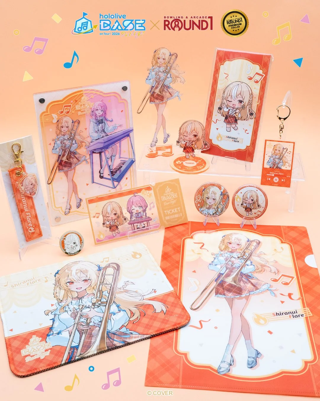 🔥Today's holoBASE member: Shiranui Flare

The Shiranui Flare lineup is at all Round1 USA locations now &mdash; acrylic stands, keychains, can badges, a pin badge, a mousepad, a clear file folder and more, all featuring specially drawn holoBASE illus