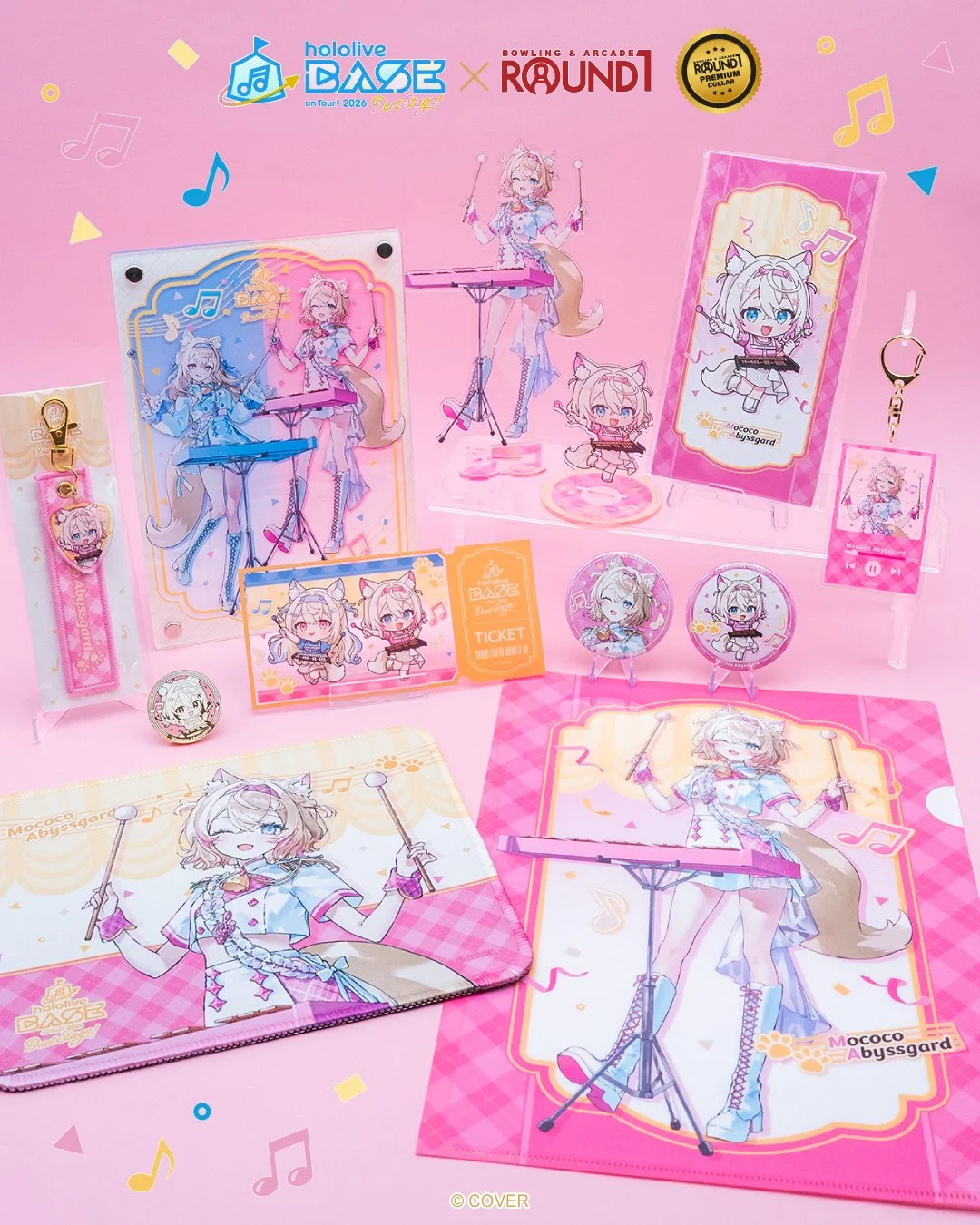 🐾🩷 Today's holoBASE member: Mococo Abyssgard

Her twin sister Fuwawa was here yesterday &mdash; now it's Mococo's turn! Her lineup is at all Round1 USA locations now &mdash; acrylic stands, keychains, can badges, a pin badge, a mousepad, a clear fi