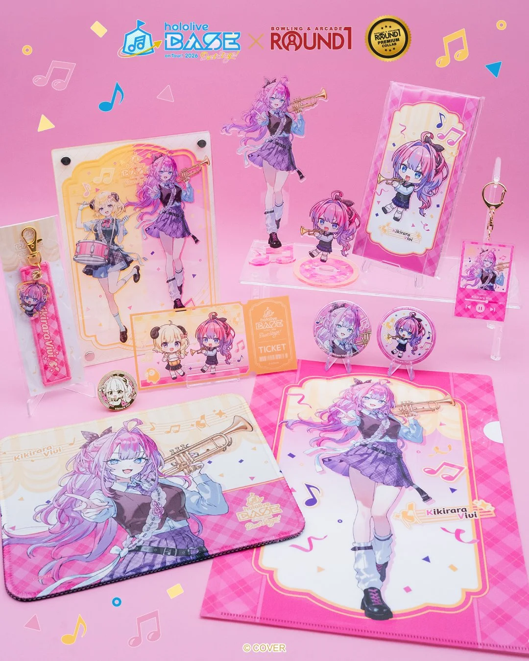 💅✨Today's holoBASE member: Kikirara Vivi

The Kikirara Vivi lineup is at all Round1 USA locations now &mdash; acrylic stands, keychains, can badges, a pin badge, a mousepad, a clear file folder and more, all featuring specially drawn holoBASE illust