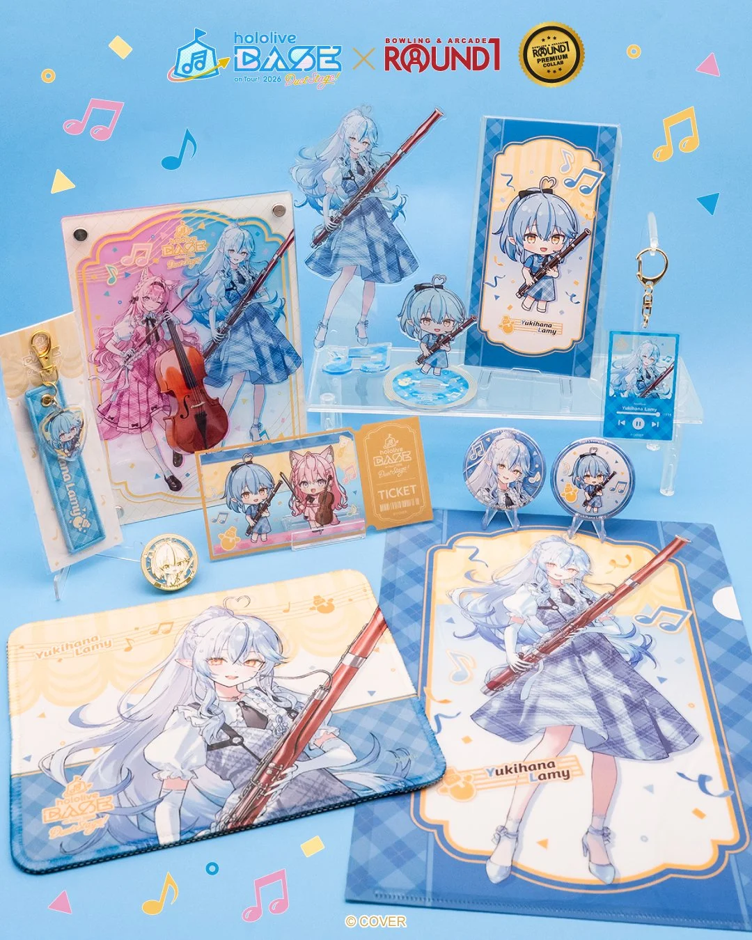 ☃️Today's holoBASE member: Yukihana Lamy

The Yukihana Lamy lineup is at all Round1 USA locations now &mdash; acrylic stands, keychains, can badges, a pin badge, a mousepad, a clear file folder and more, all featuring specially drawn holoBASE illustr