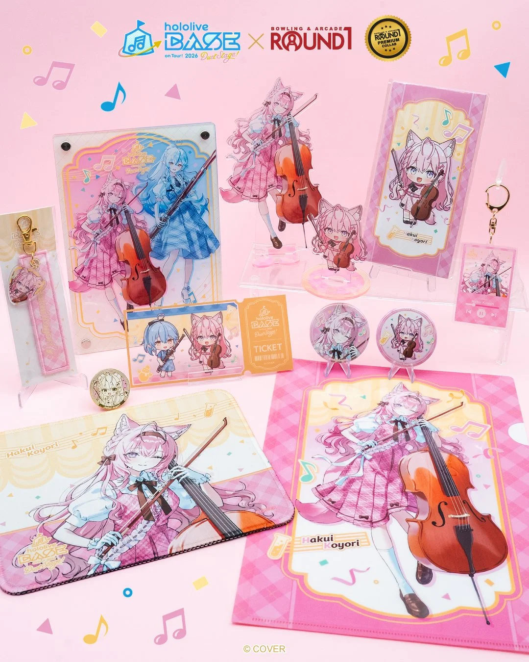 🧪Today's holoBASE member: Hakui Koyori

The Hakui Koyori lineup is at all Round1 USA locations now &mdash; acrylic stands, keychains, can badges, a pin badge, a mousepad, a clear file folder and more, all featuring specially drawn holoBASE illustrat