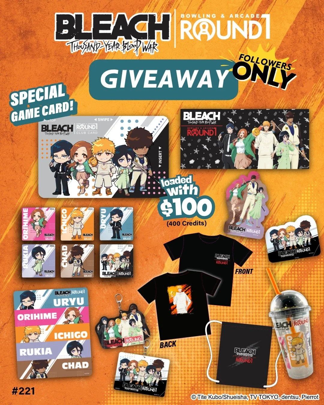 Your BLEACH: Thousand-Year Blood War (BLEACH TYBW) collection upgrade starts here with this giveaway! 👇 Enter for your chance to win BLEACH: Thousand-Year Blood War (BLEACH TYBW) | Round1 Wave 2 items now! Could you take home the prize? 👀

- One (1