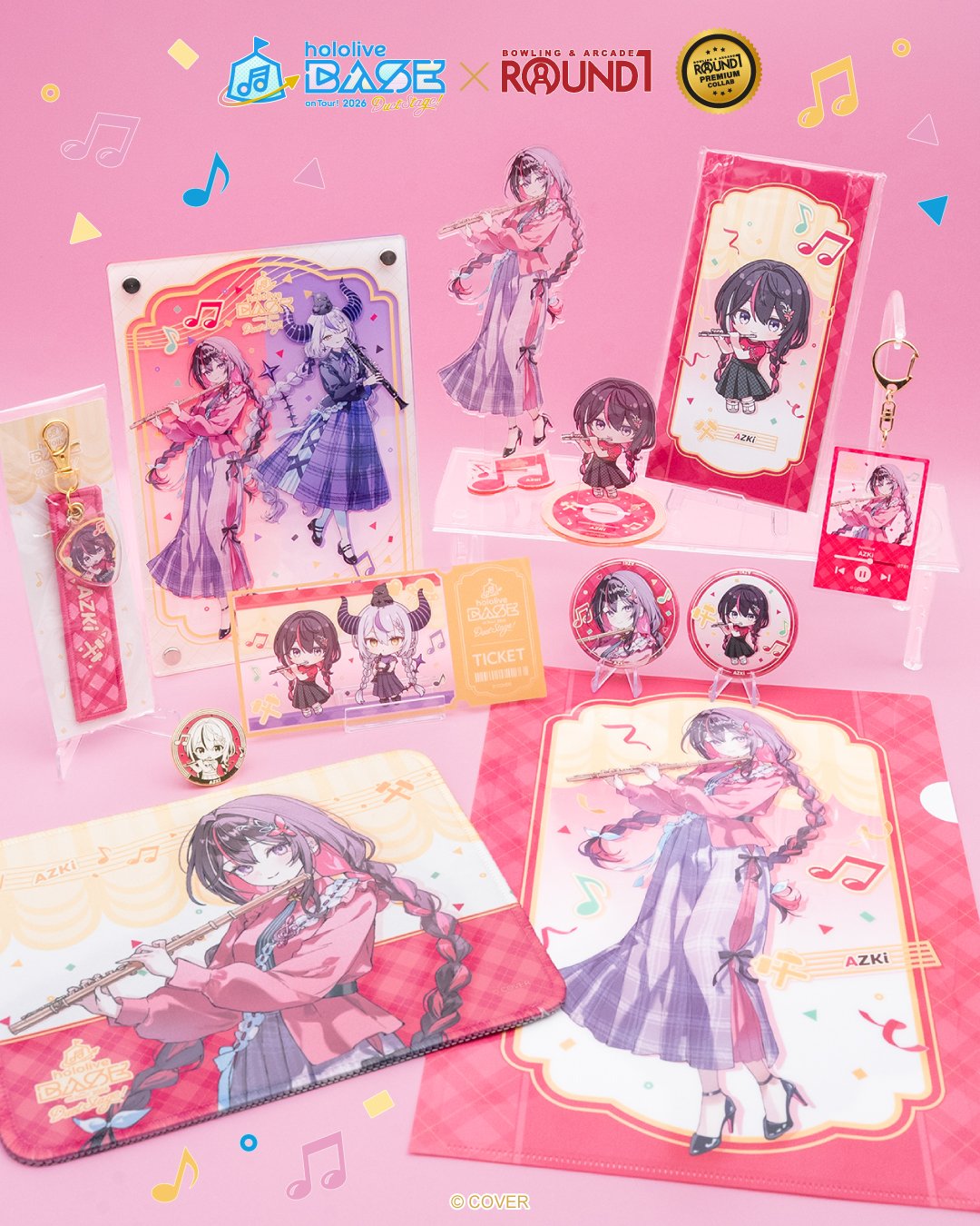 ⚒️Today's holoBASE member: AZKi

The AZKi lineup is at all Round1 USA locations now &mdash; acrylic stands, keychains, can badges, a pin badge, a mousepad, a clear file folder and more, all featuring specially drawn holoBASE illustrations from the ho