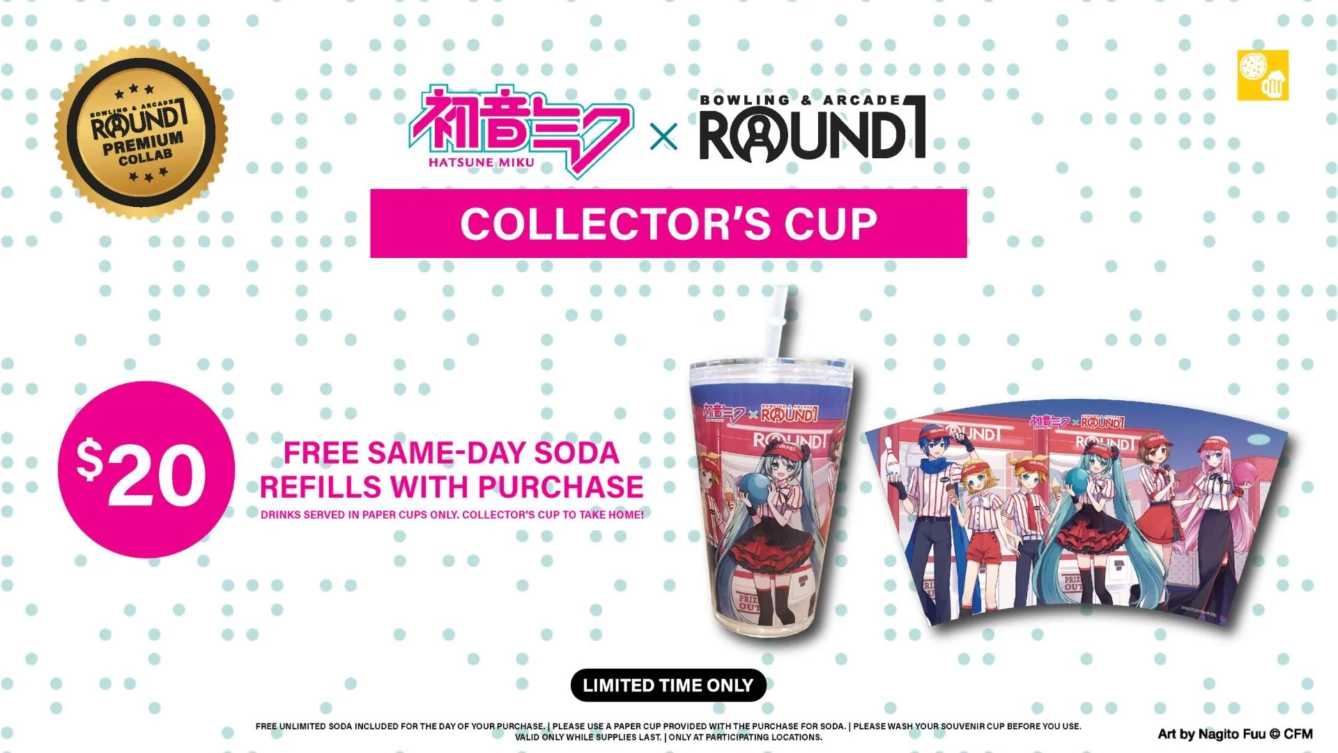 Hatsune Miku x Round1 USA official collector's cup