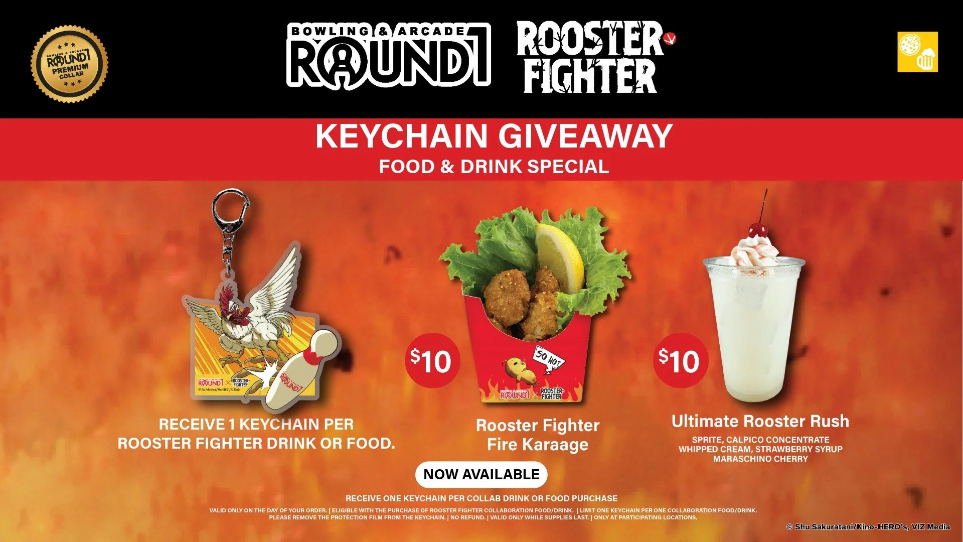 Rooster Fighter x Round1 USA collab : Special Food and Drink giveaway