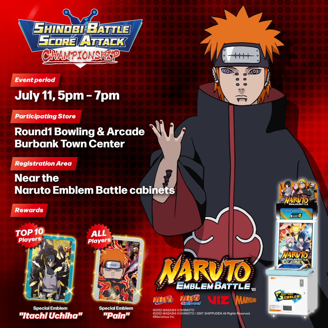 NARUTO Emblem Battle Shinobi Score Attack Championship at Round1 USA Burbank Location