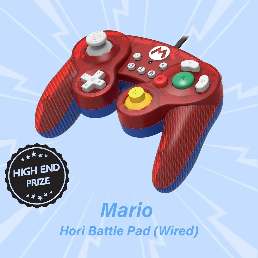Ticket Game, Redemption Prize, Nintendo Switch Battle Pad, HORI, GameCube Style Controller, Mario (Wired)