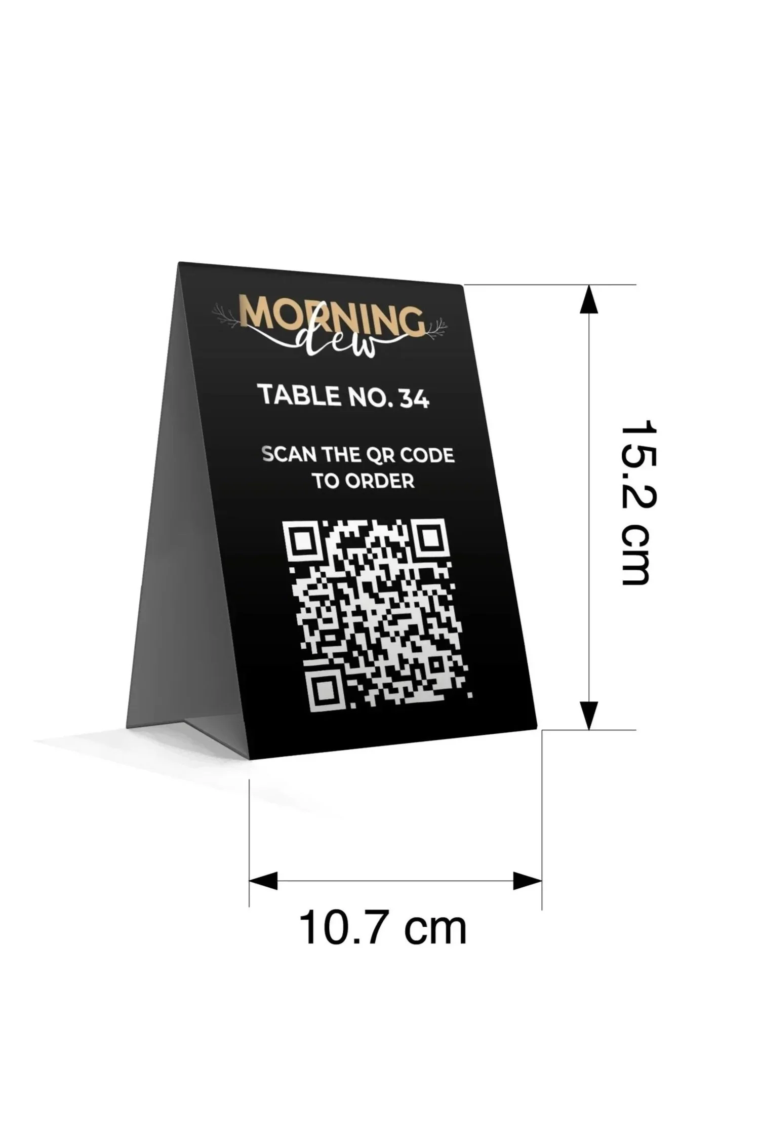 Table tent size
