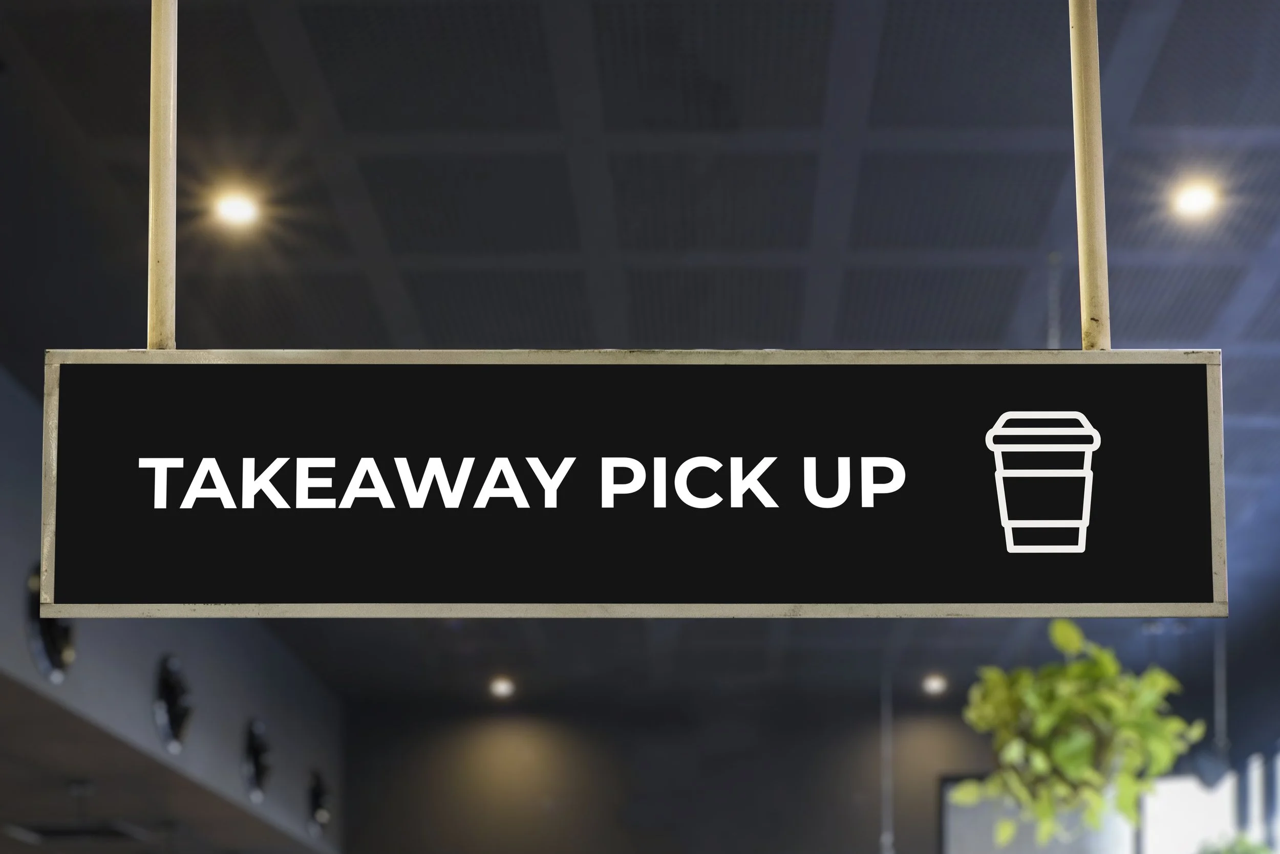 Takeaway sign mockup