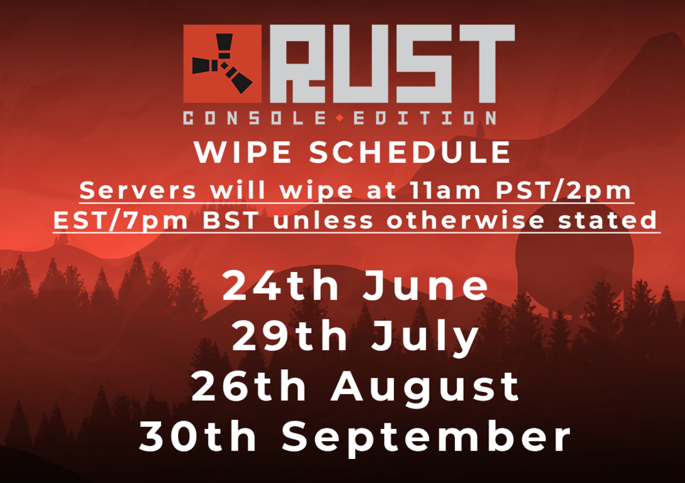 When Do Weekly Servers Wipe Rust Console?