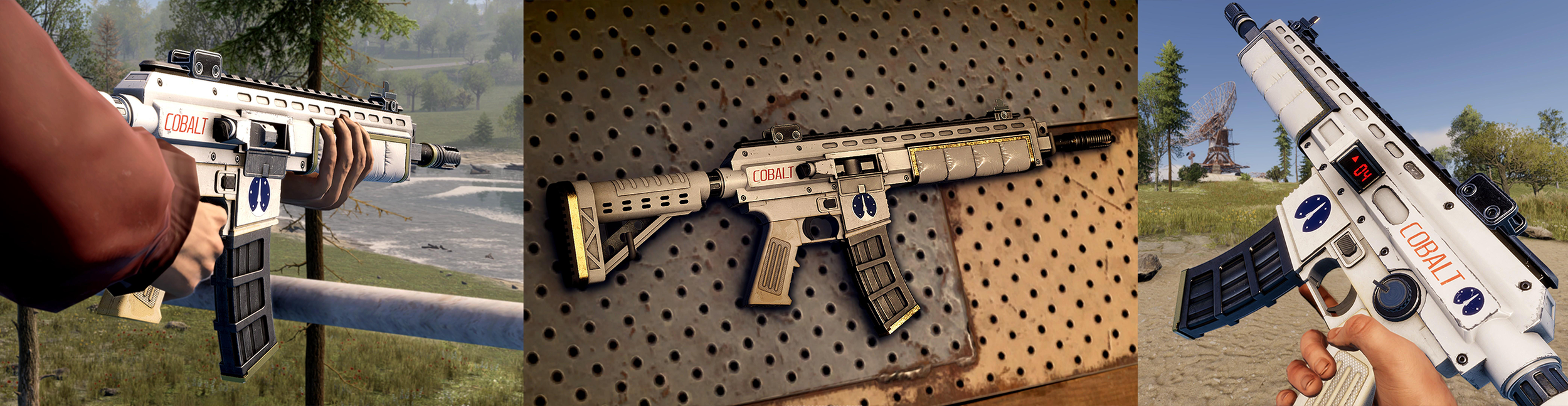 Space LR-300 Assault Rifle skin with retro ammo counter in Rust Console Edition