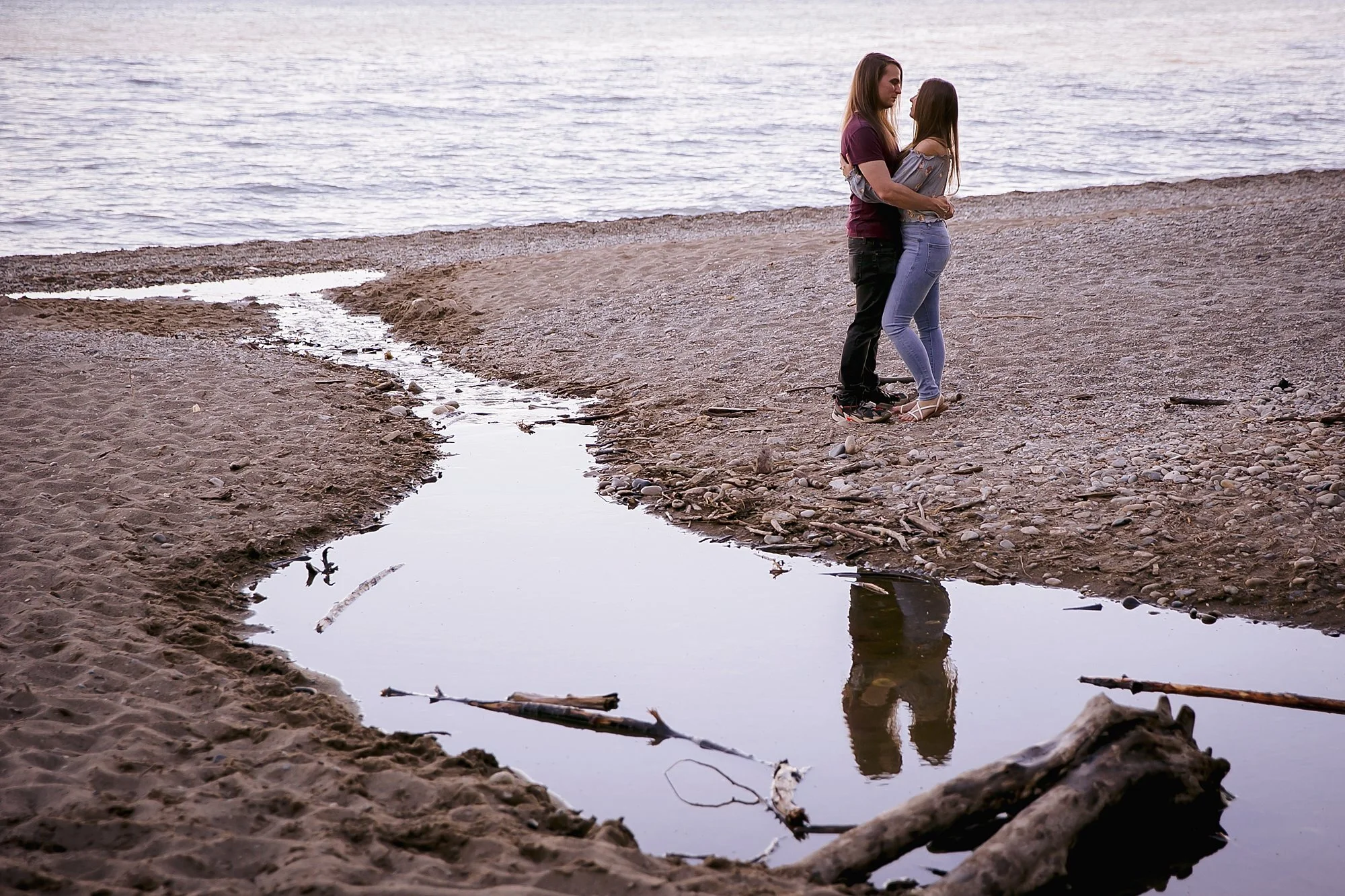 JJ and Justine’s Engagement Photos | Grant Park’s Seven Bridges, South Milwaukee