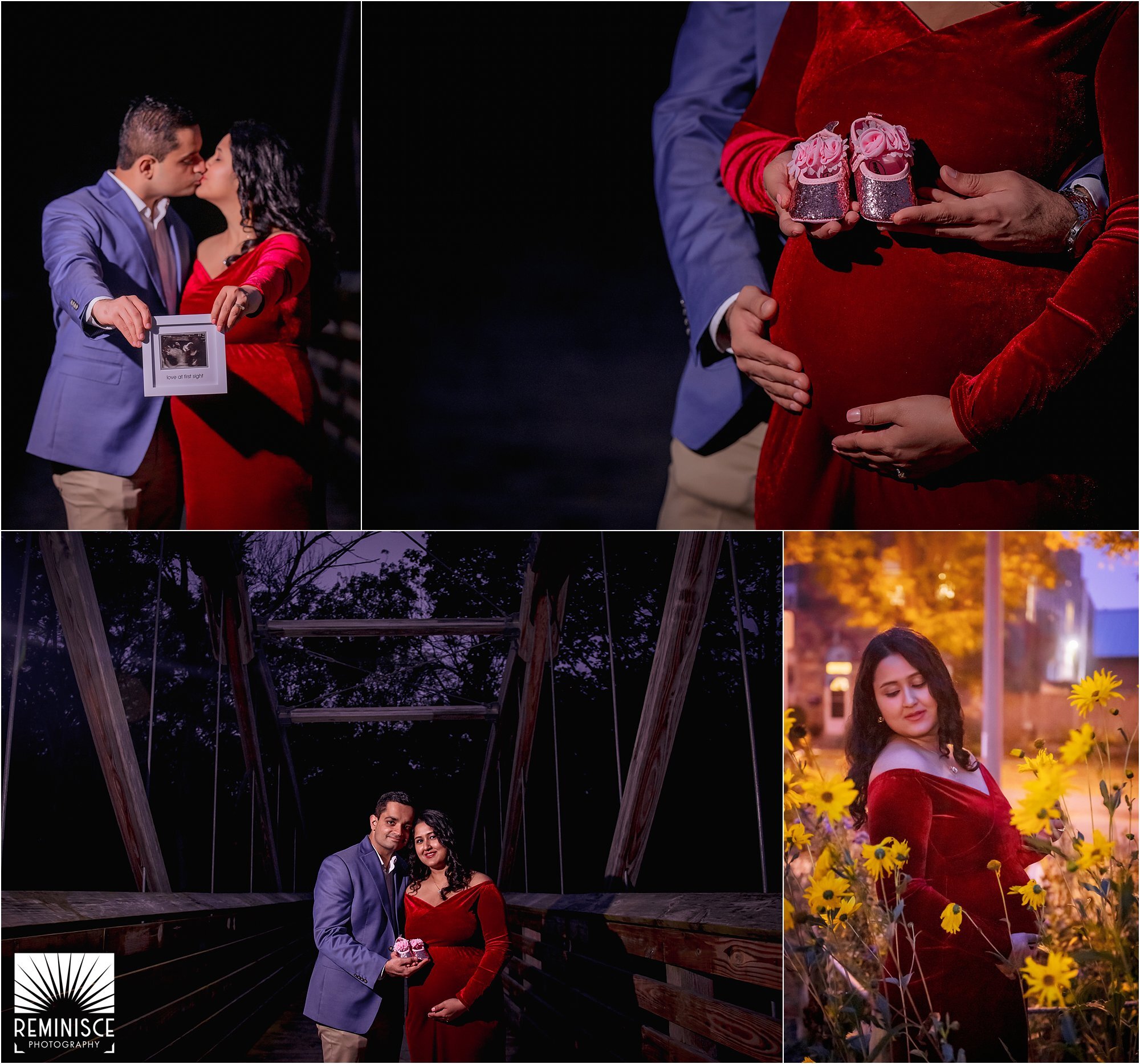 11-evening-dusk-sunset-nighttime-golden-hour-maternity-photos-riverside-park-milwaukee-portraits-on-bridge-with-keepsakes-baby-shoes-ultrasound.jpg