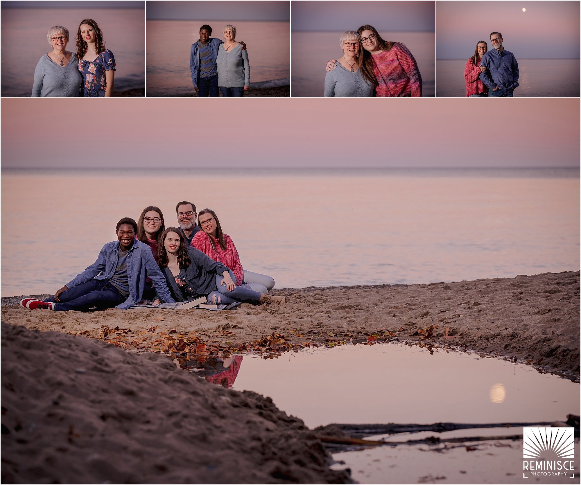 16-south-milwaukee-grant-park-seven-bridges-creative-reflection-moon-sunset-family-photos-on-beach.jpg