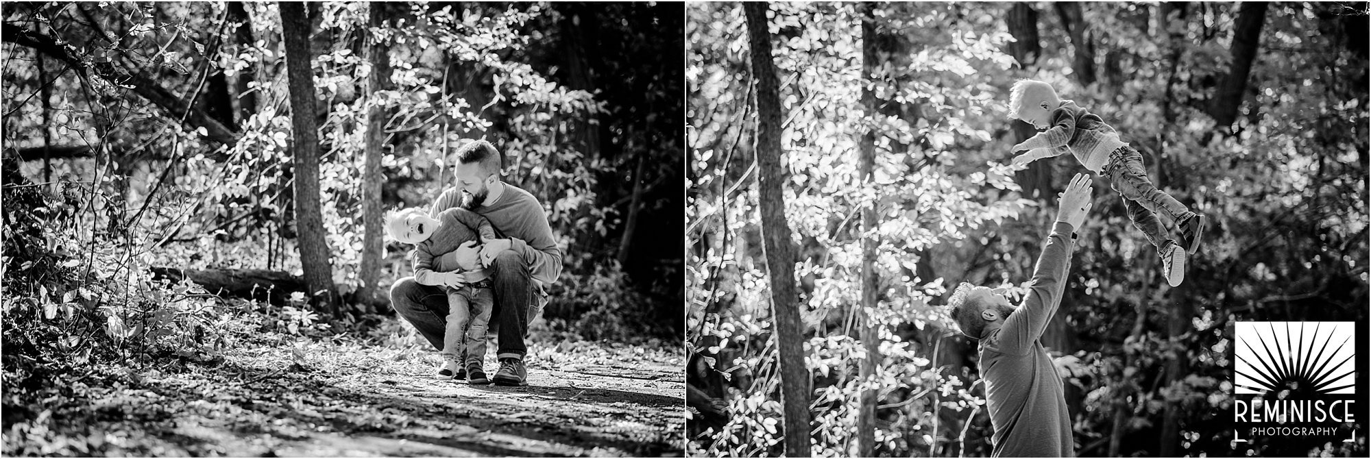 08-third-birthday-portraits-fall-photos-schlitz-audubon-nature-center-father-son-playing-tossing-air.jpg