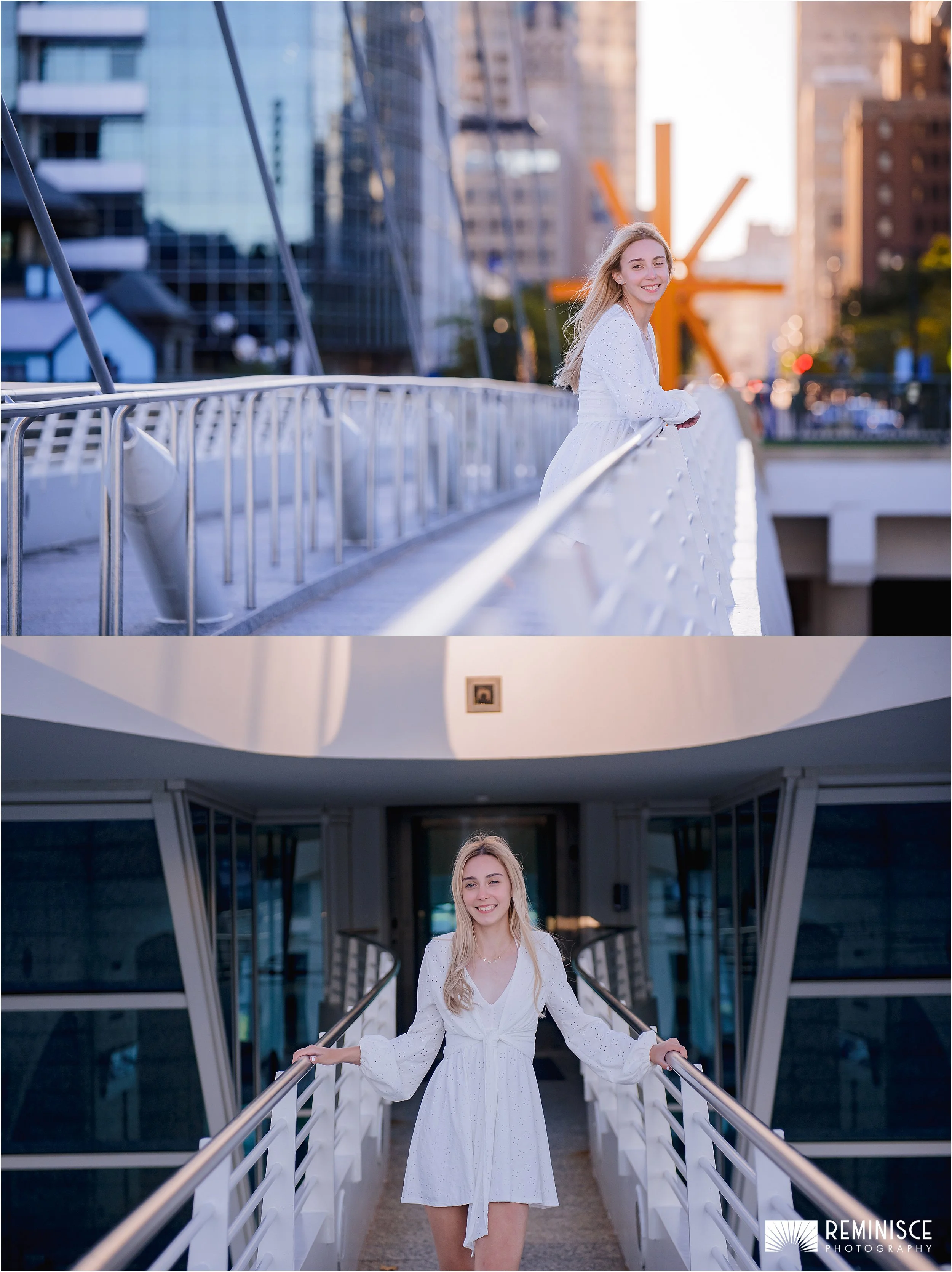 09-senior-girl-organge-starburst-hands-silver-modern-rail-downtown-building.JPG