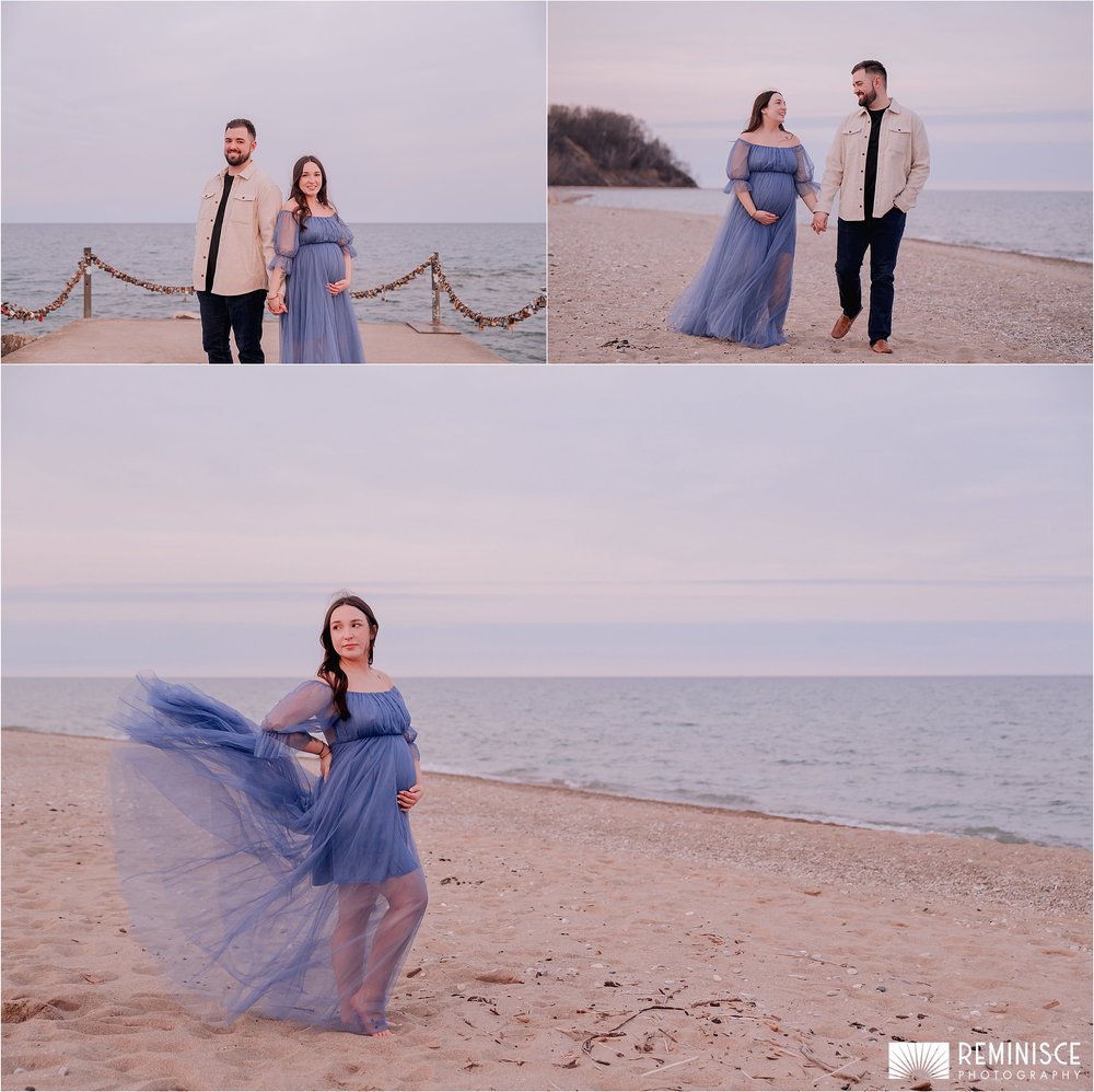 04-lakefront-golden-hour-artistic-beach-maternity-photo-session-blue-flowy-dress.JPG