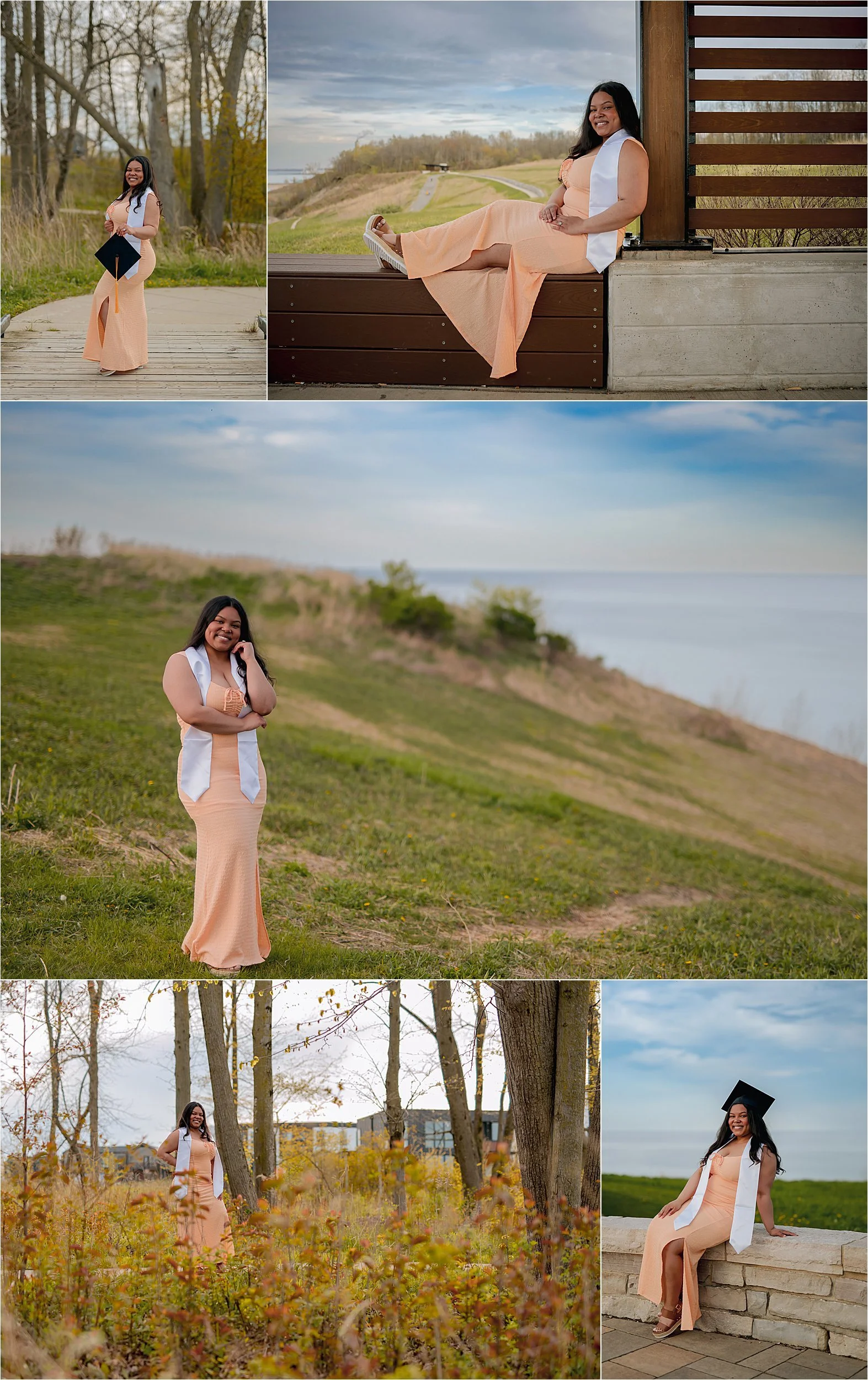 Family session at Lake Vista Park in Milwaukee with panoramic Lake Michigan views and open grassy spaces