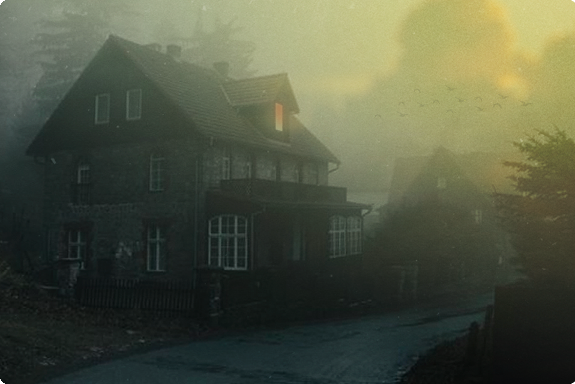 Peet’s home-town, Red Wind, shrouded in twilight.