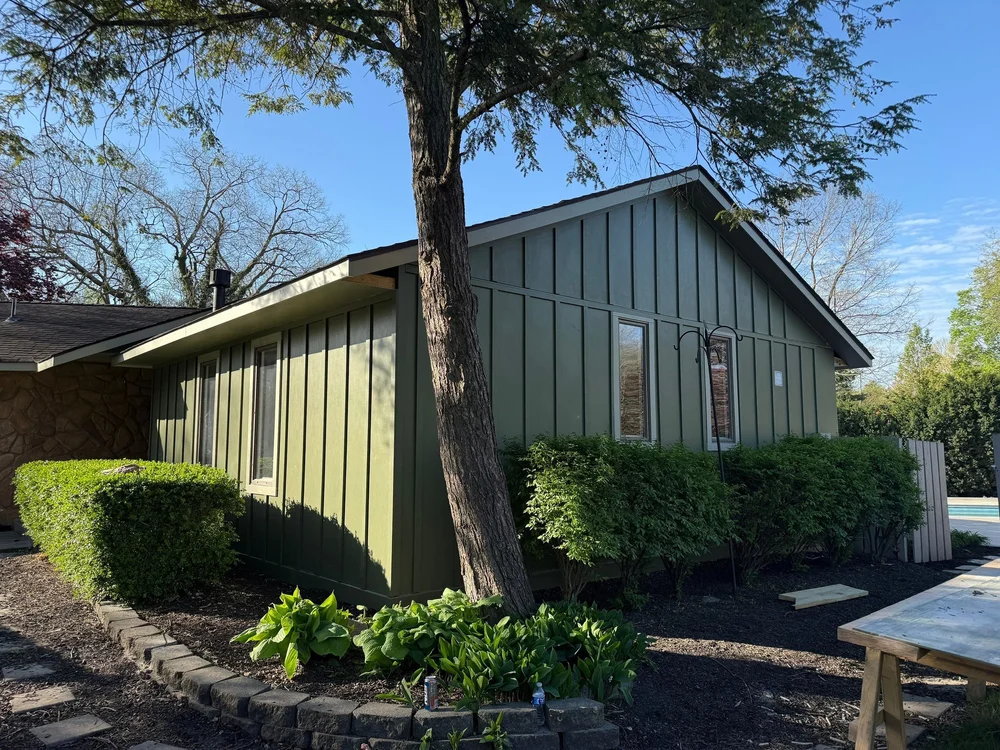 Board-and-batten siding on a home in Columbus