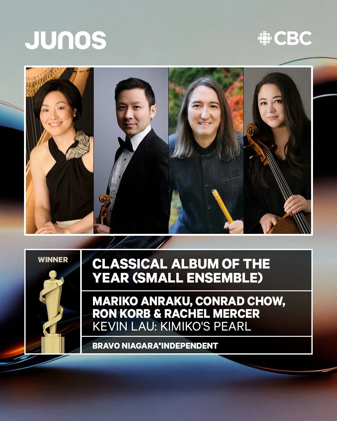 08_CLASSICAL ALBUM OF THE YEAR (SMALL ENSEMBLE)_04_Mariko Anraku, Conrad Chow, Ron Korb & Rachel Mercer -3.jpg