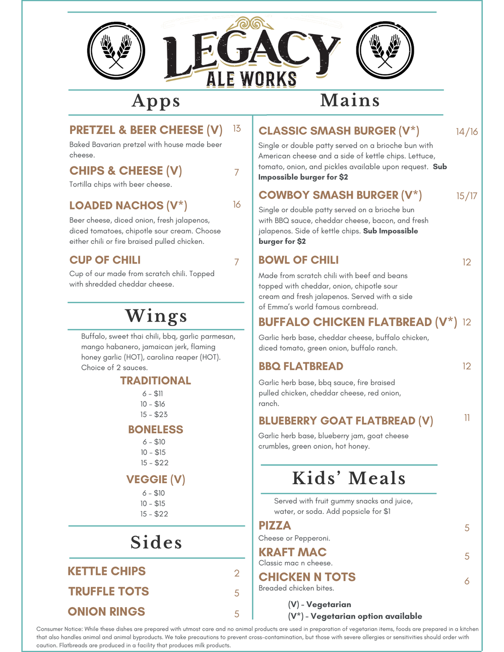 Jacksonville Brewery with Food — Legacy Ale Works
