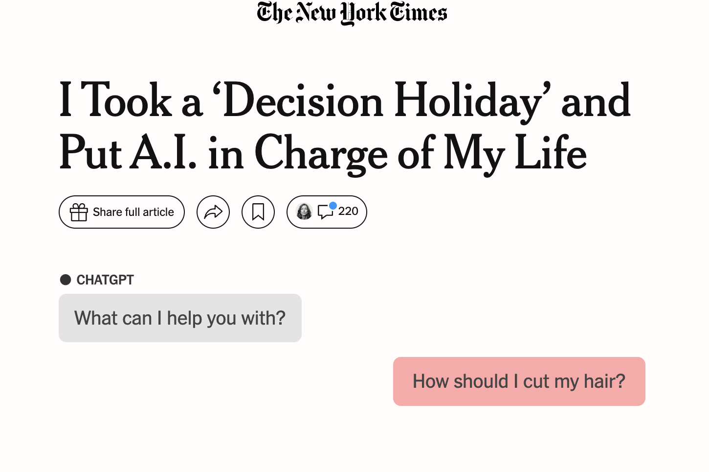 I put generative A.I. in charge of my life for a week