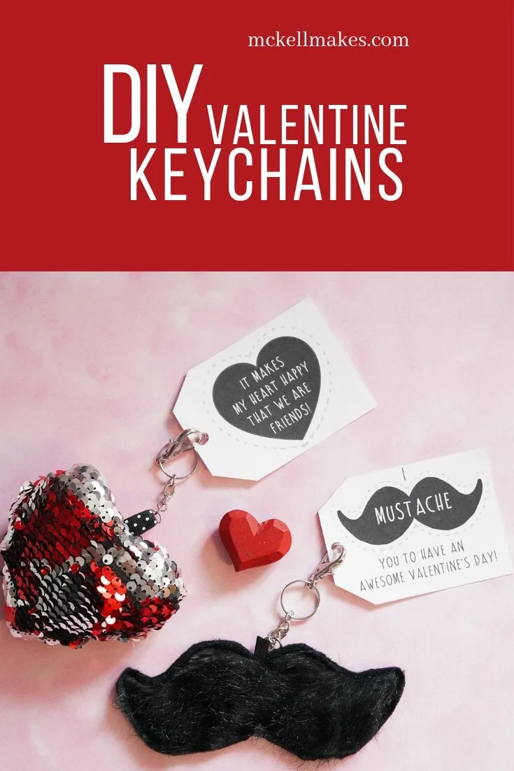 DIY Valentine Keychains with Free Printable Tags