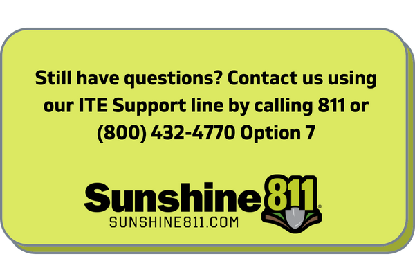 Single Address Ticket - Excavator — Sunshine 811