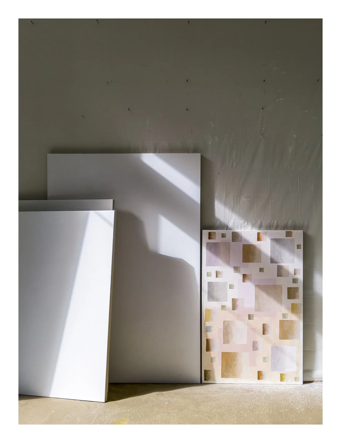 "Unsized Linen with Pixel Painting No.  22",  36 x 48 in. 91.44 x 121.92 cm. Archival Pigment Print,  David Haxton, 2019.  L1_001182