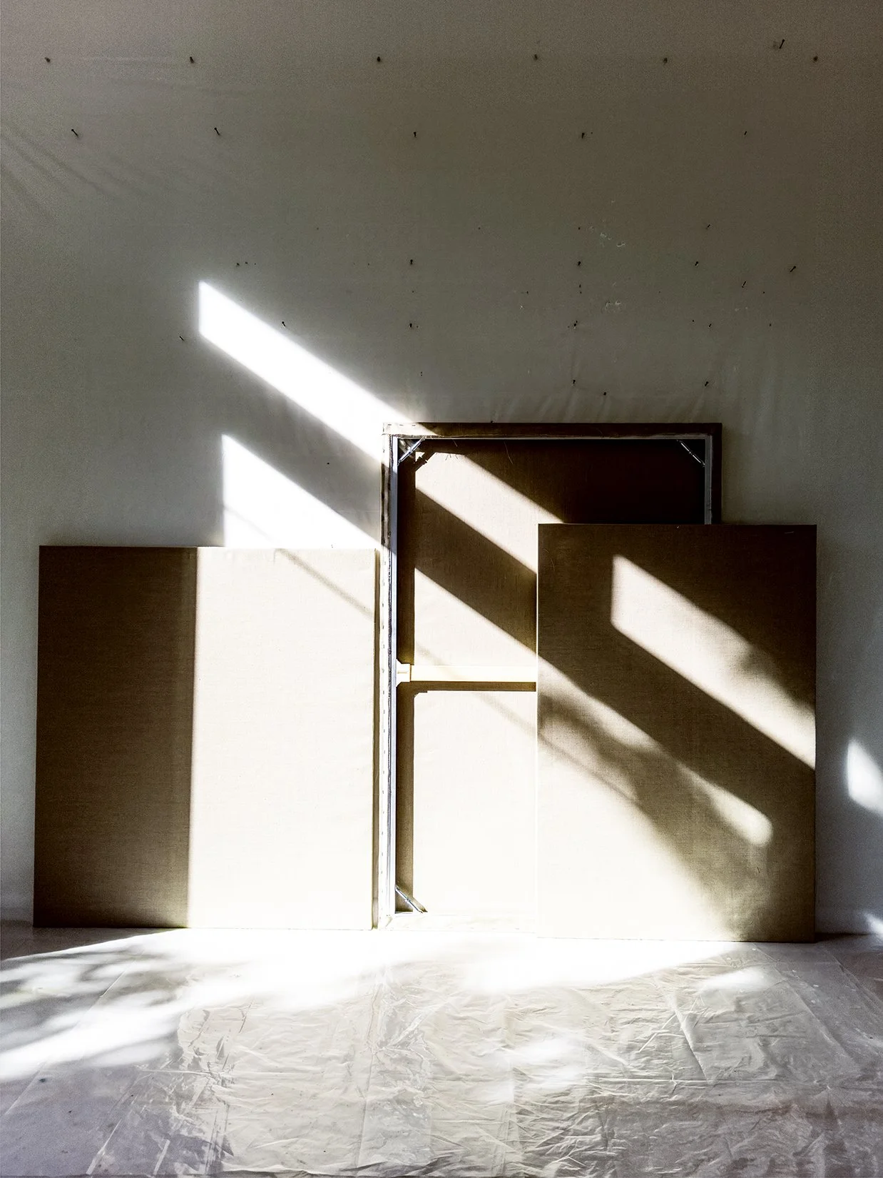 "Chevron of Morning Sun on Raw Linen Front and Back", 36 x 48 in. 91.44 x 121.92 cm. Archival Pigment Print,  David Haxton, 2018.  L1_01104