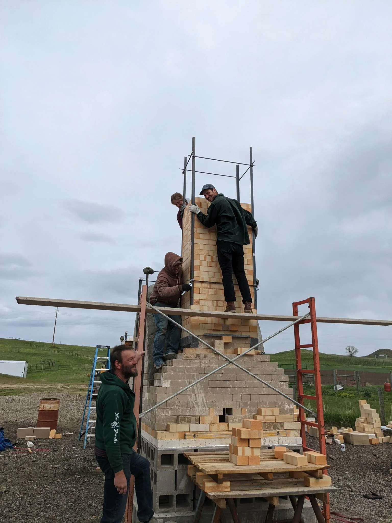 Final few layers on the chimney